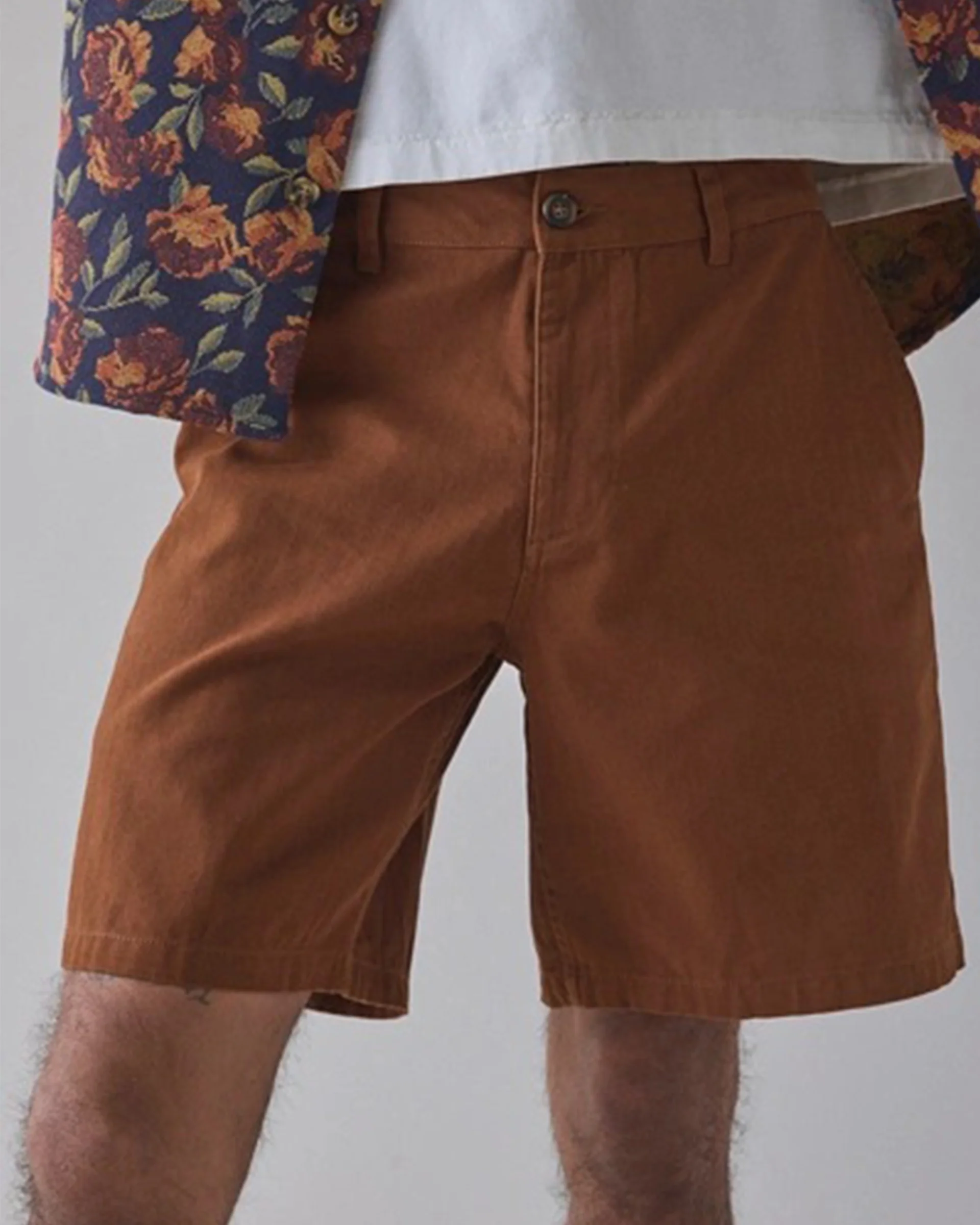 Essential Herringbone Short - Brown
