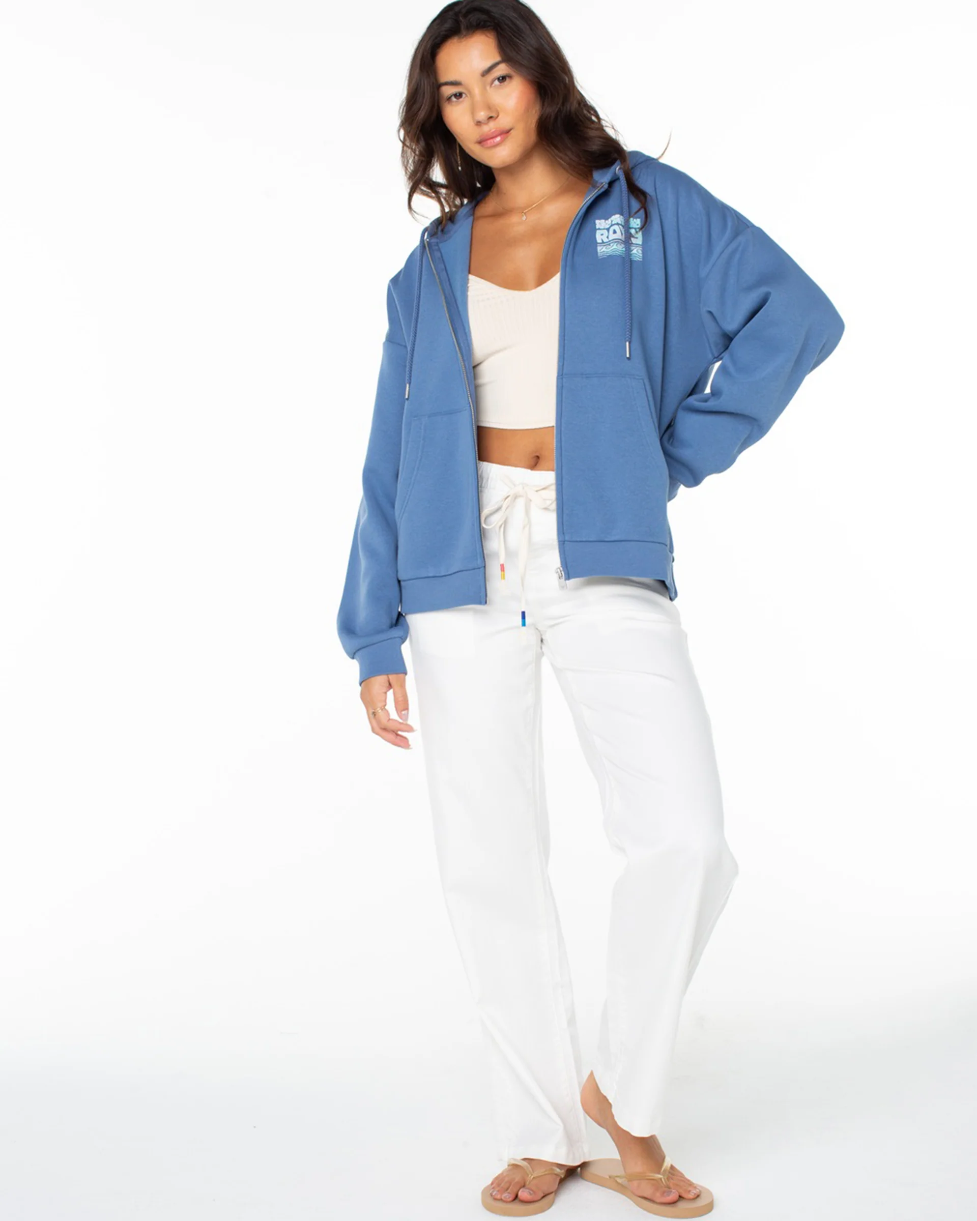 Evening Lineup Zip Through Hoodie - Blue Horizon Okinawa