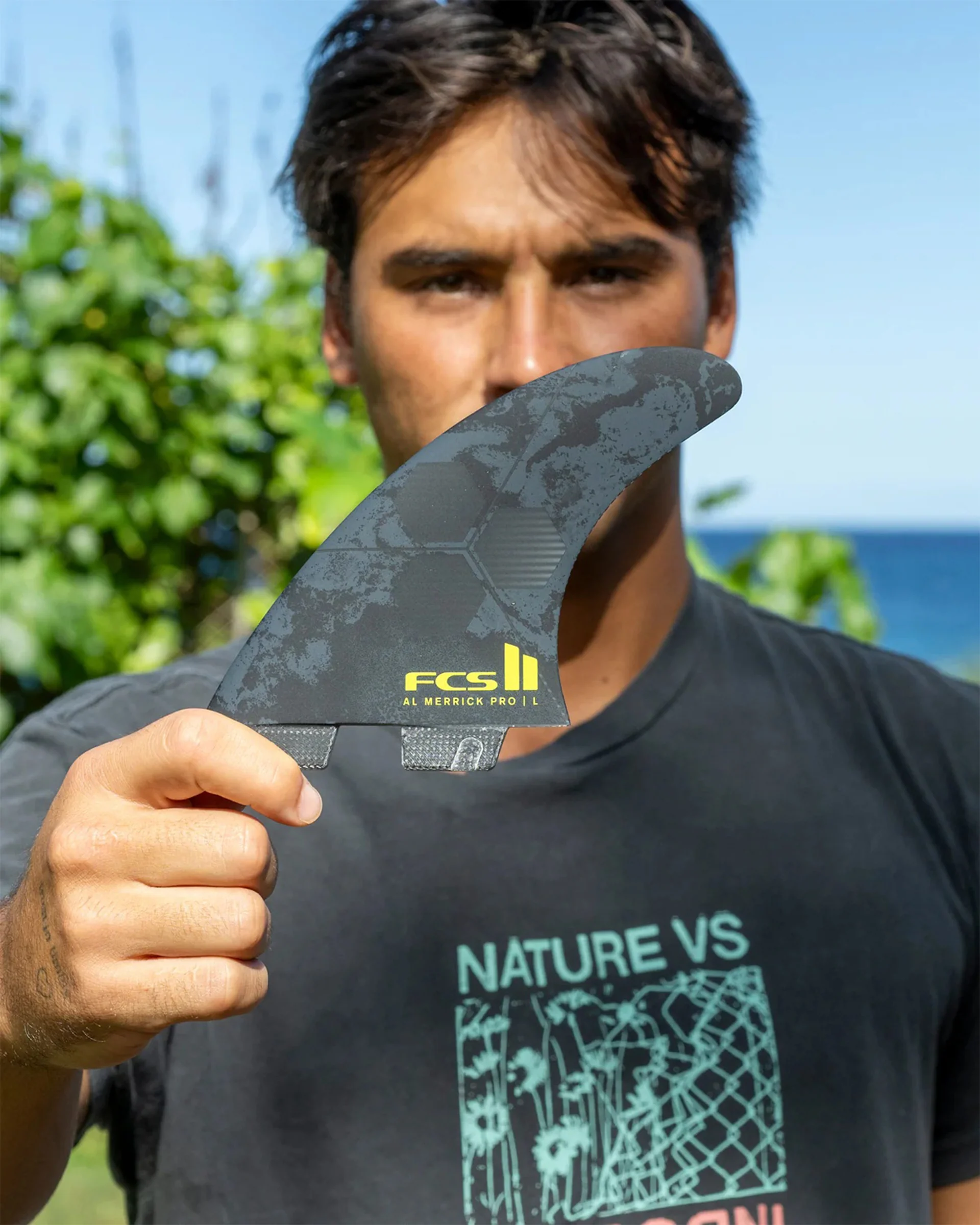 FCS II Al Merrick PG Pro Tri Fin Set - Black/Acid - Image 4