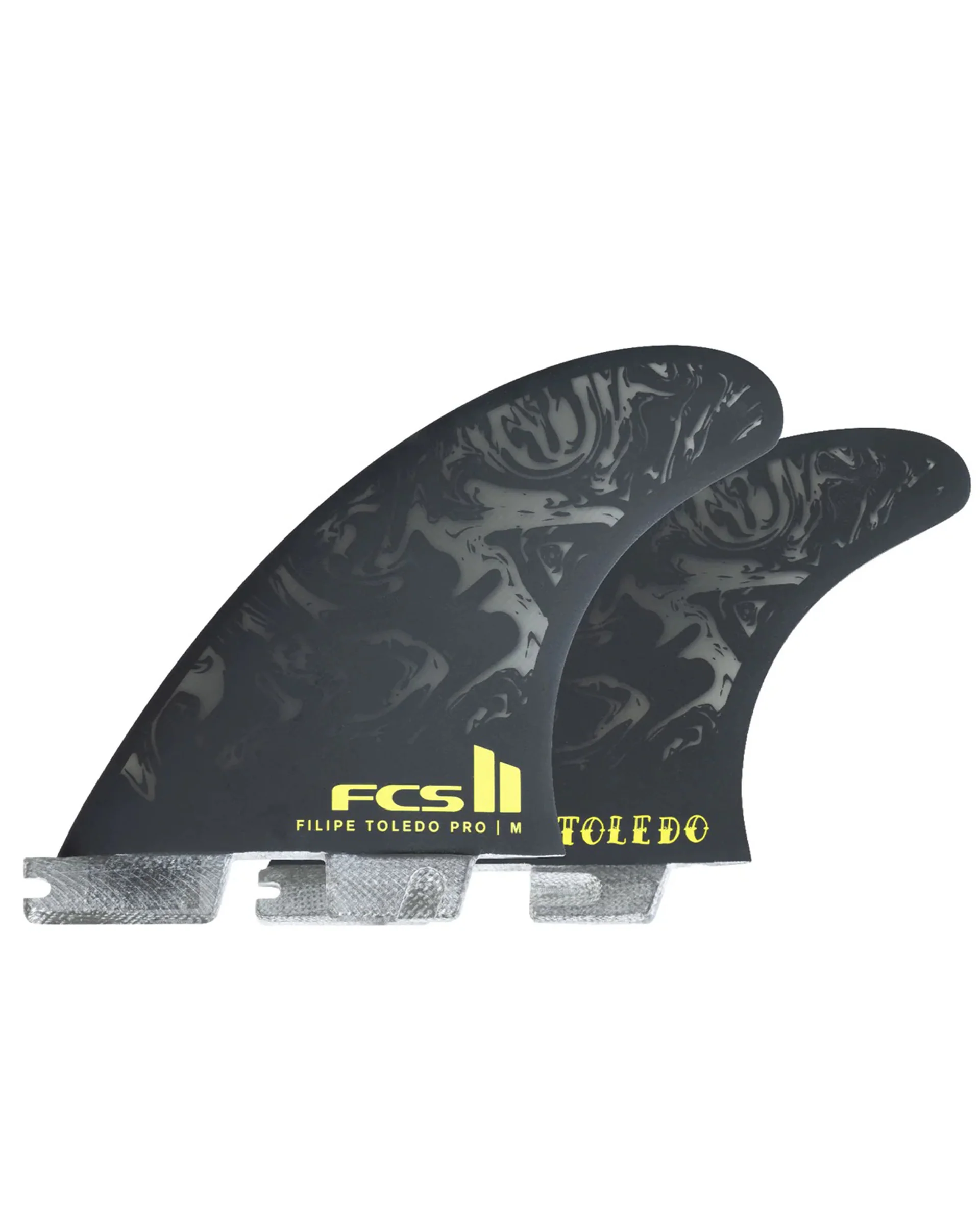 FCS II Filipe Toledo PG Pro Tri Fin Set - Black/Acid - Image 3