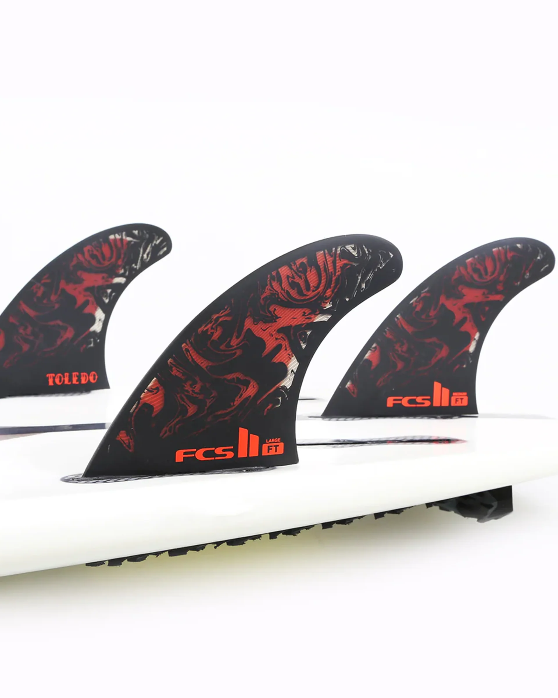 FCS II Filipe Toledo Tri Fins - Large - Black/Red - Image 3
