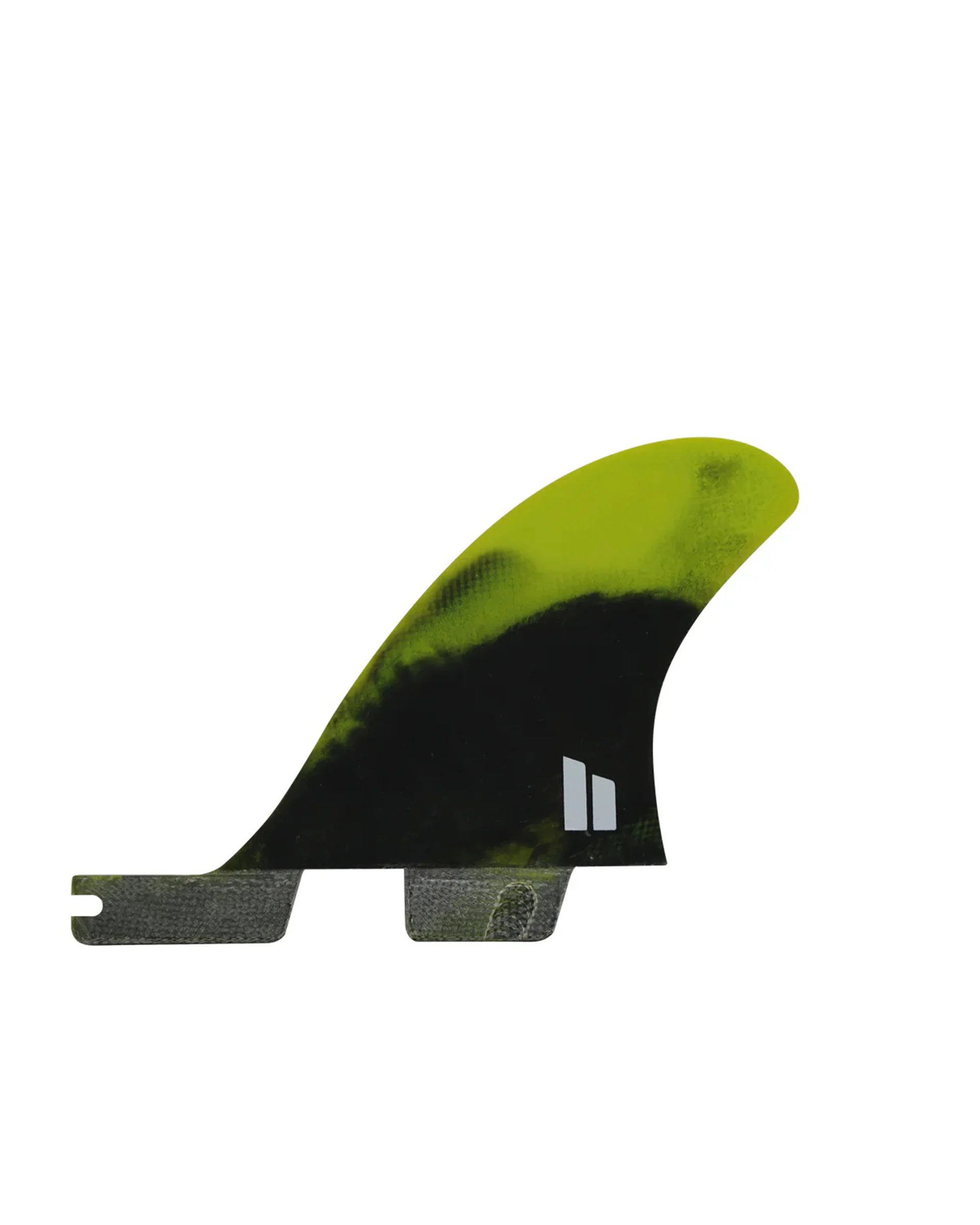 FCS II Mark Richards Twin + Stabiliser Surf Fins (M-L) - Cyber Lime/Black - Image 2