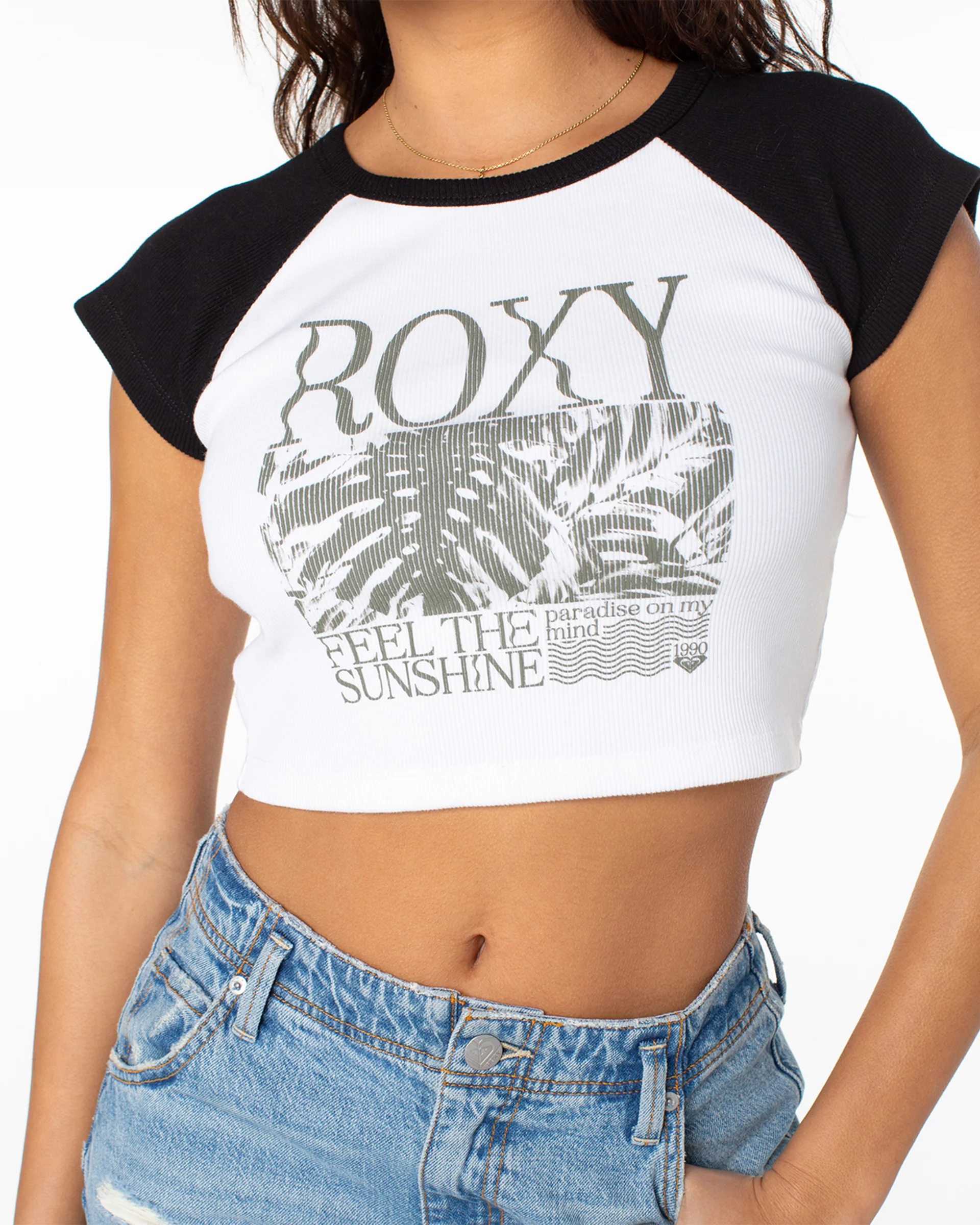 Feel The Sunshine Cropped S/S T-Shirt - Phantom - Image 3