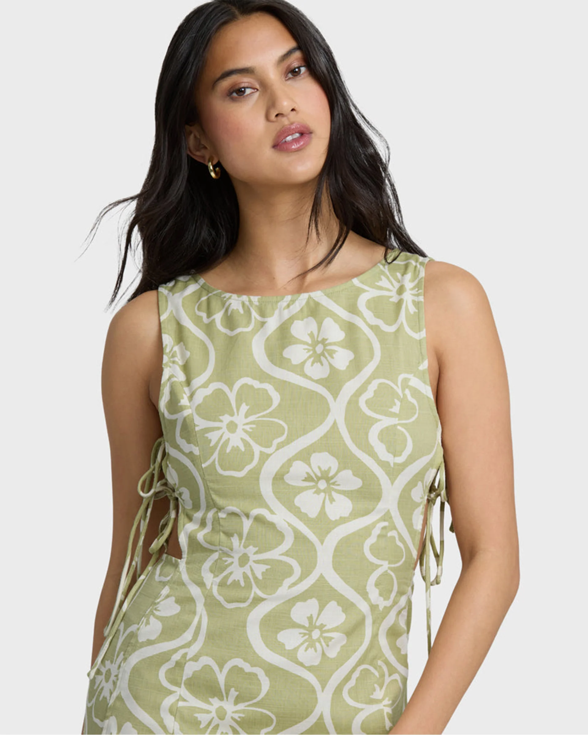 Floral Trip Mini Dress - Cactus - Image 2