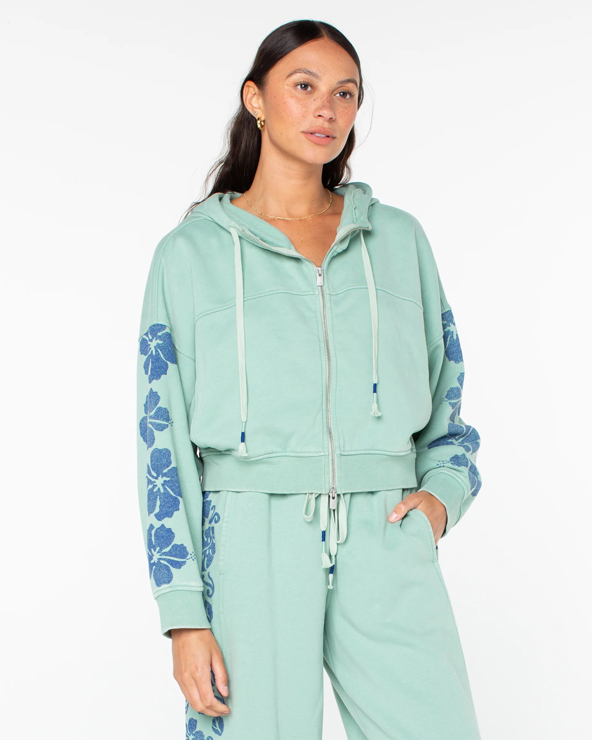 Fringing Reefs Zip-Up Hoodie - Granite Green Fringing Reefs - Image 2