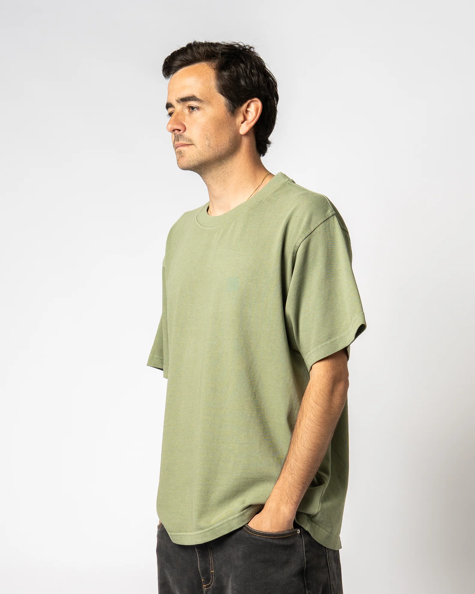 Garage Volt S/S Tee - Oil Green - Image 4