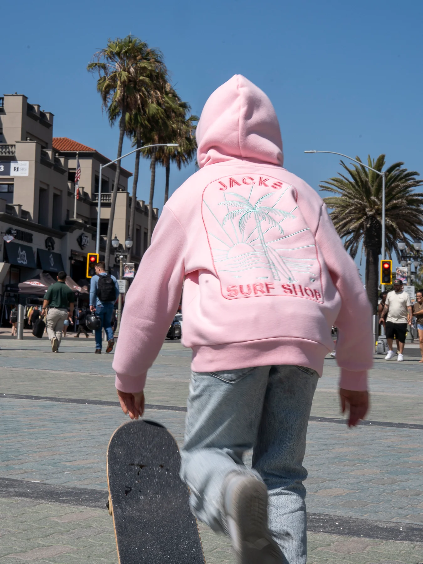 Girl's Dusk Embroidered Pullover Hoodie - Pink - Image 2