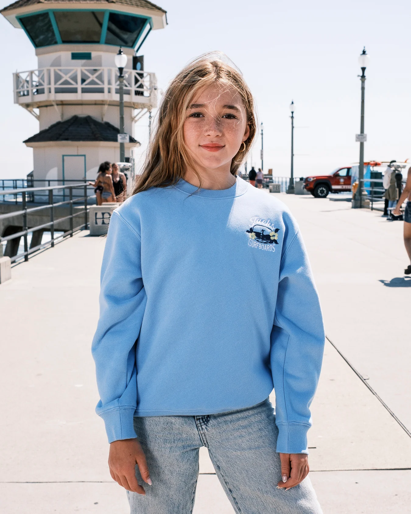 Girl's Tip Toe Embroidered Crewneck Sweatshirt - Image 2