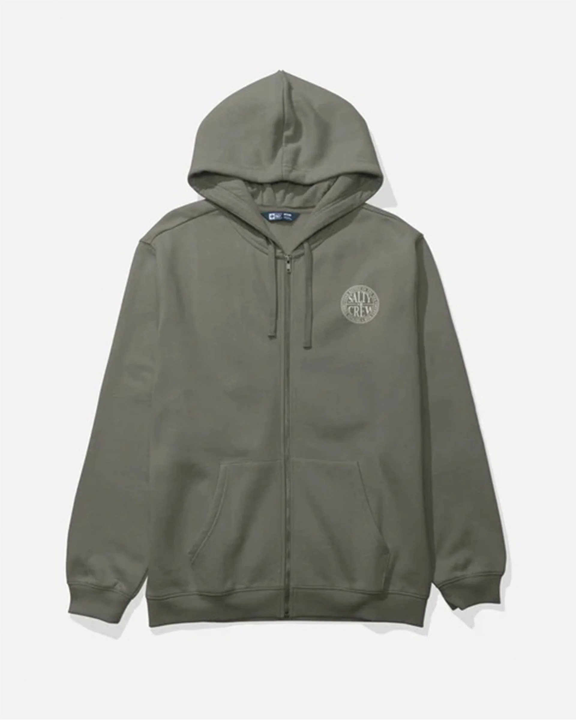 Global Zip-Up Fleece Hoodie - Dusty Olive - Image 2