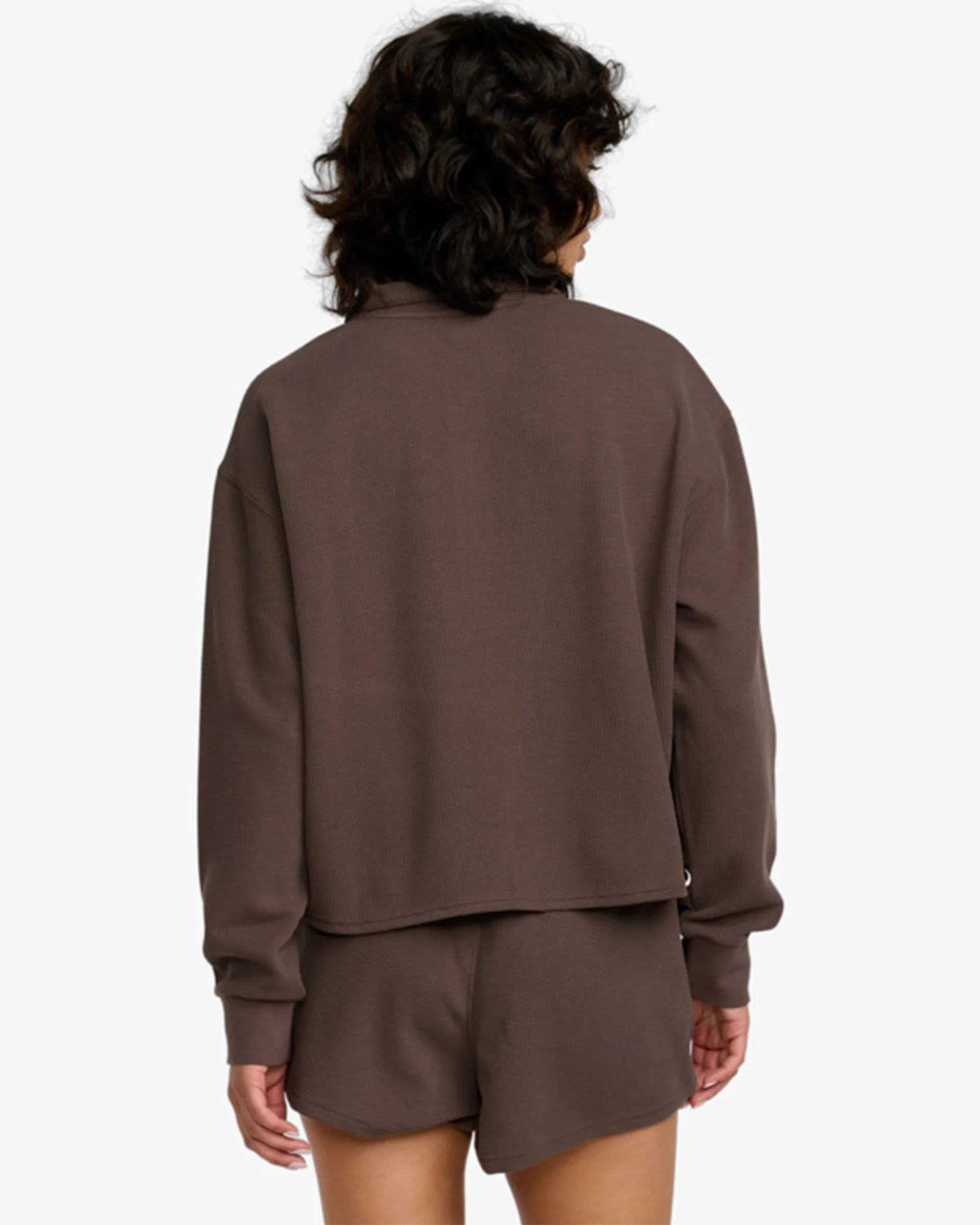 Glory Waffle Half Zip Sweatshirt - Brown Bear - Image 2