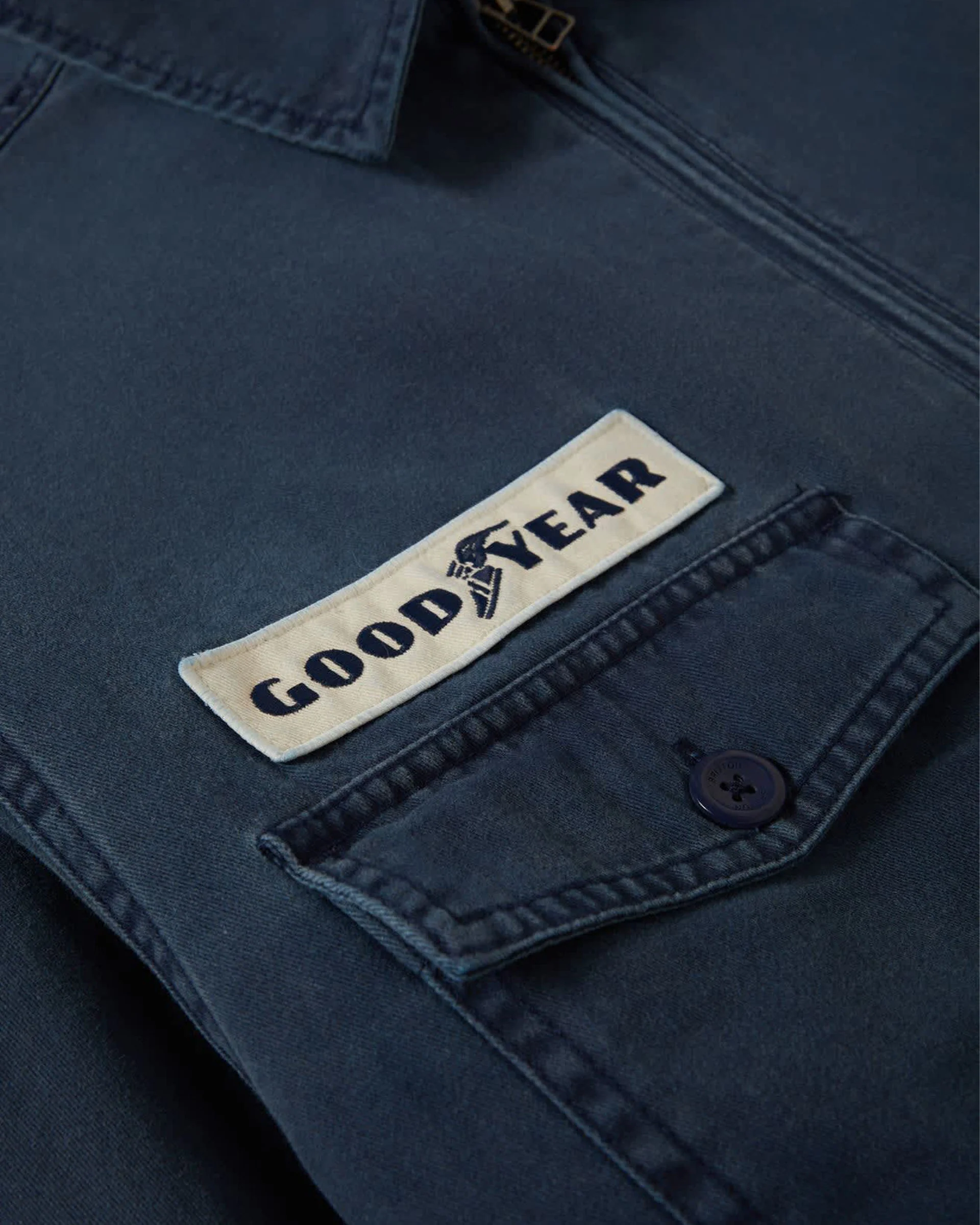 Goodyear Trademark Lightweight Coaches Jacket - Washed Navy - Image 12
