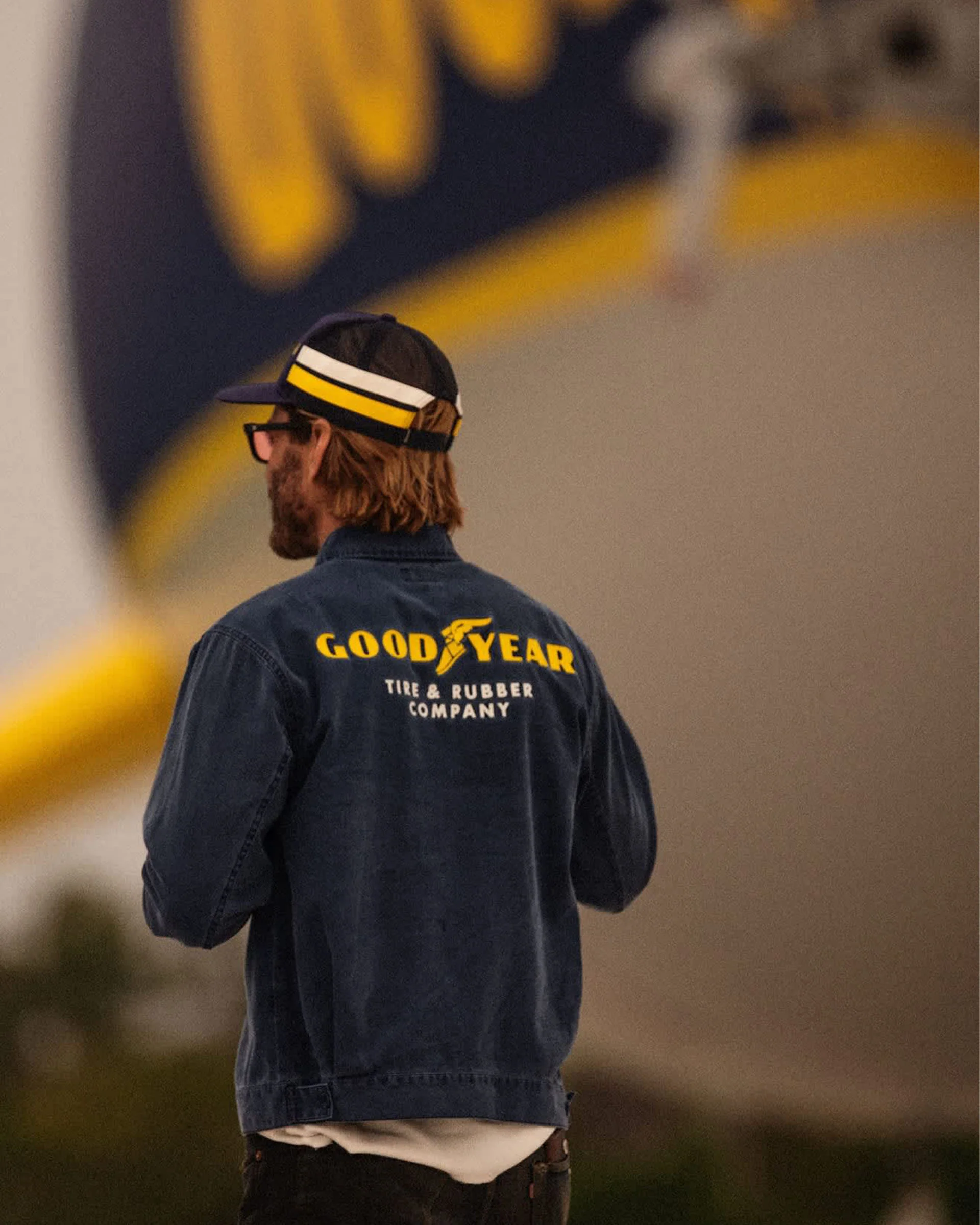 Goodyear Trademark Lightweight Coaches Jacket - Washed Navy - Image 6