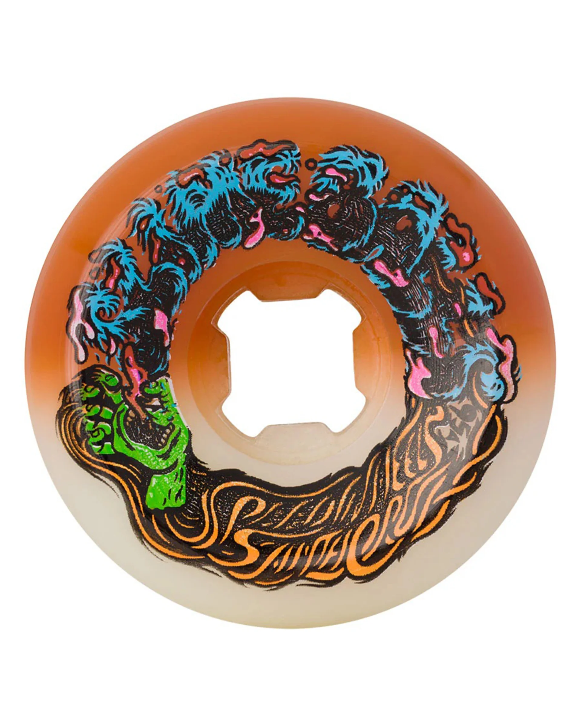 Hairballs 50-50 95a 56mm Wheels - White Orange