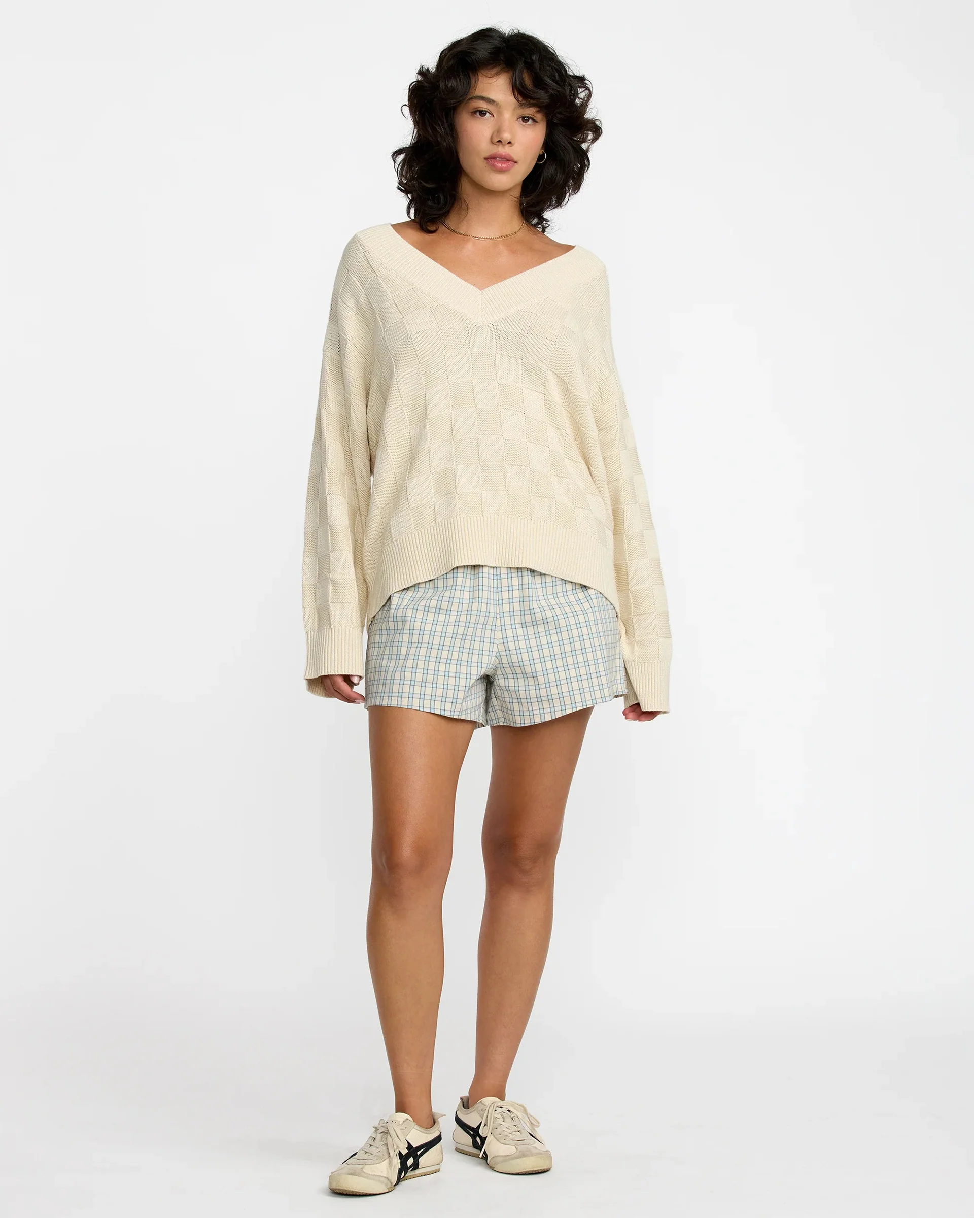 Harmony V-Neck Sweater - Sand - Image 5