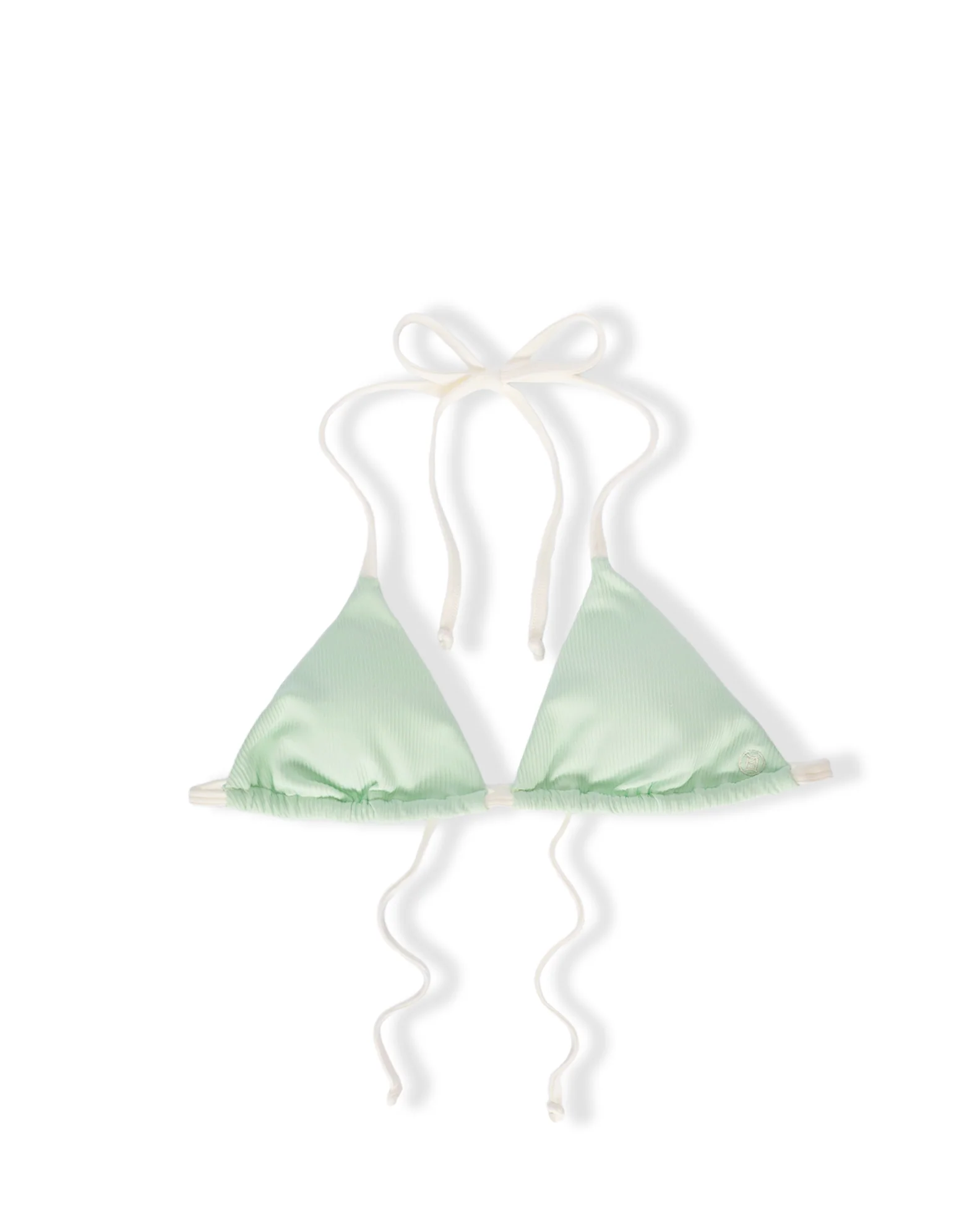 Hartley Ribbed Triangle Swim Top - Mint/Cloud - Image 2