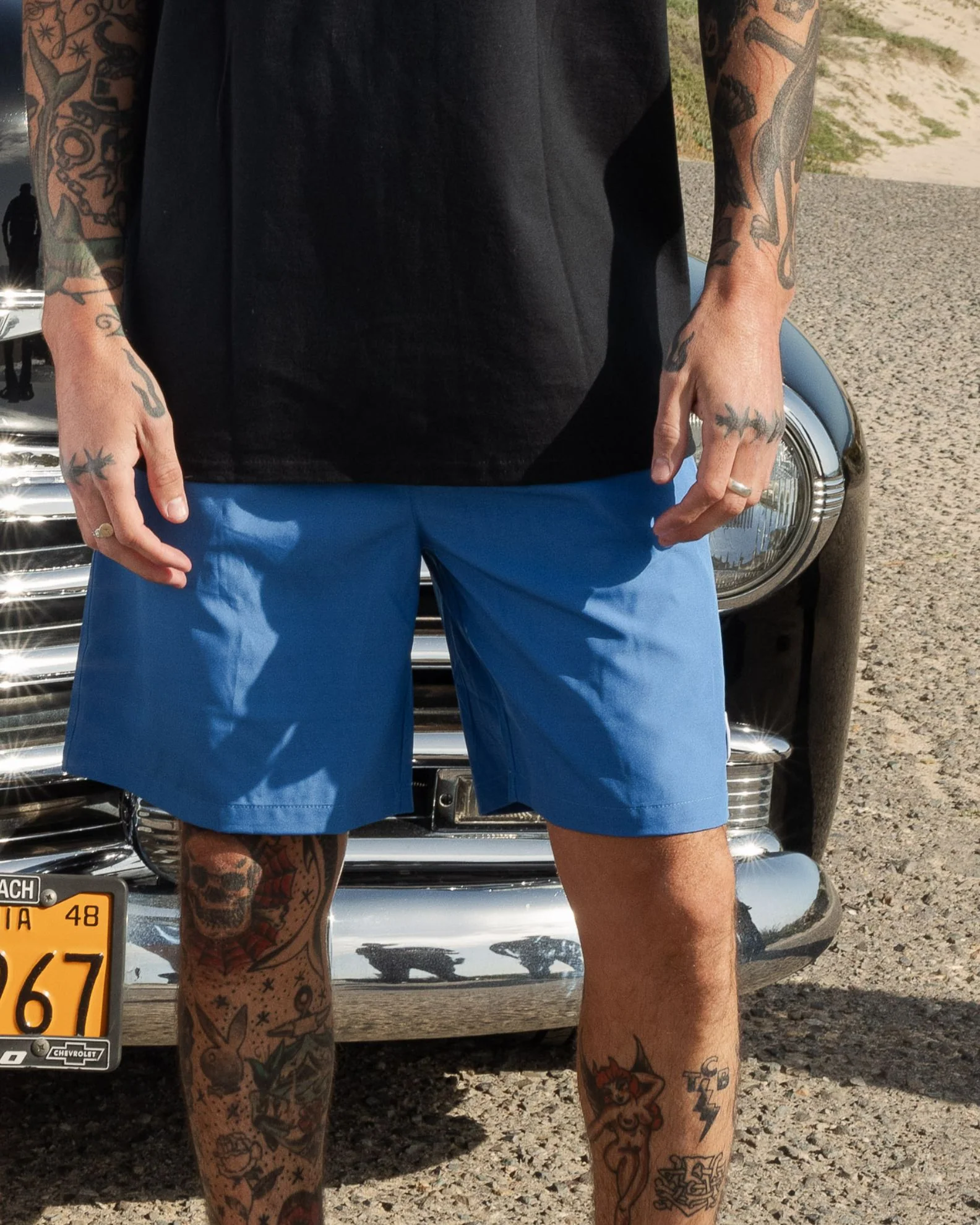 HBPD 18" HB Patrol Boardshorts - Blue/Black - Image 3