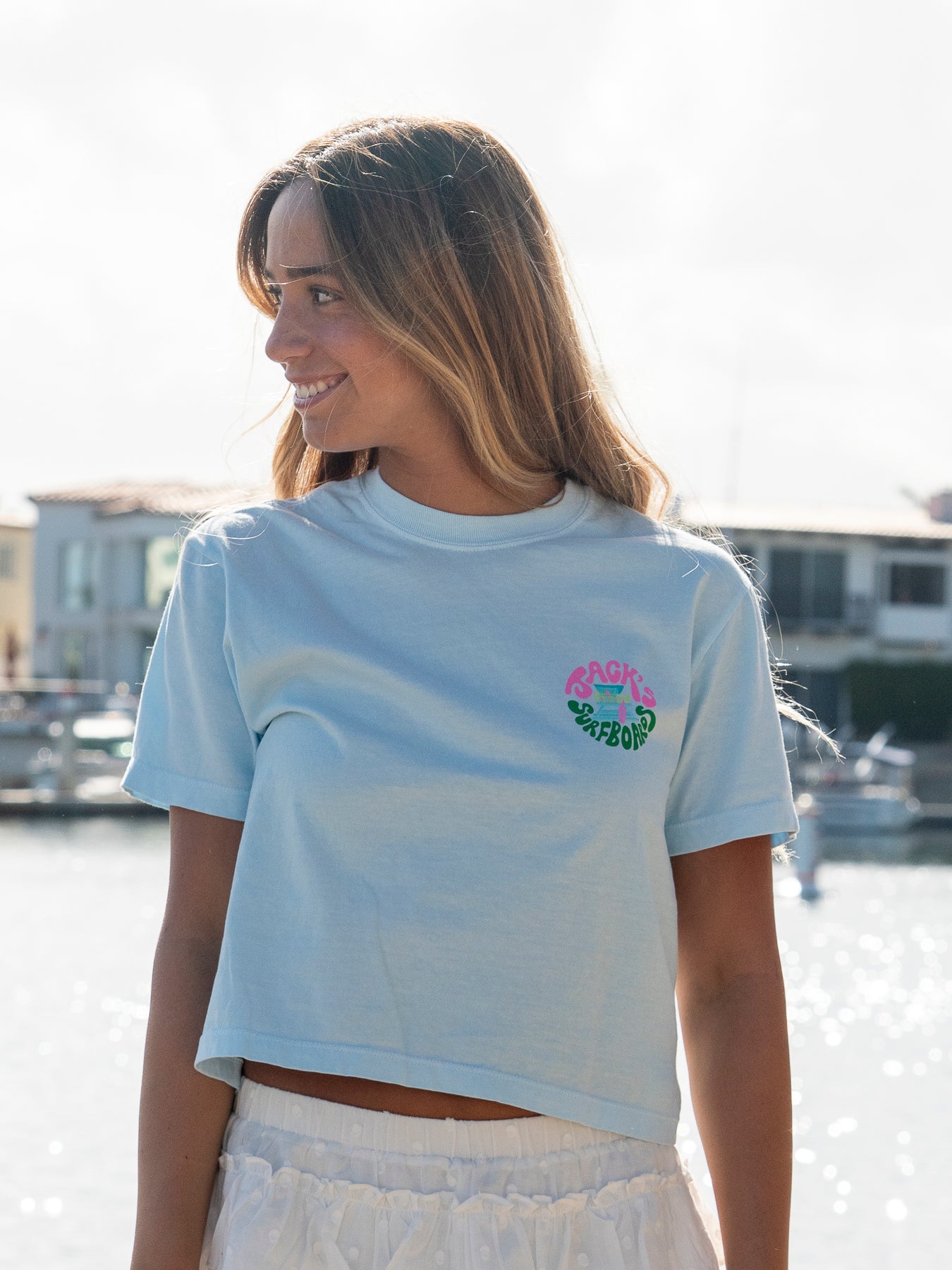 HB Tower Palm Boxy S/S Tee - Chambray - Image 2