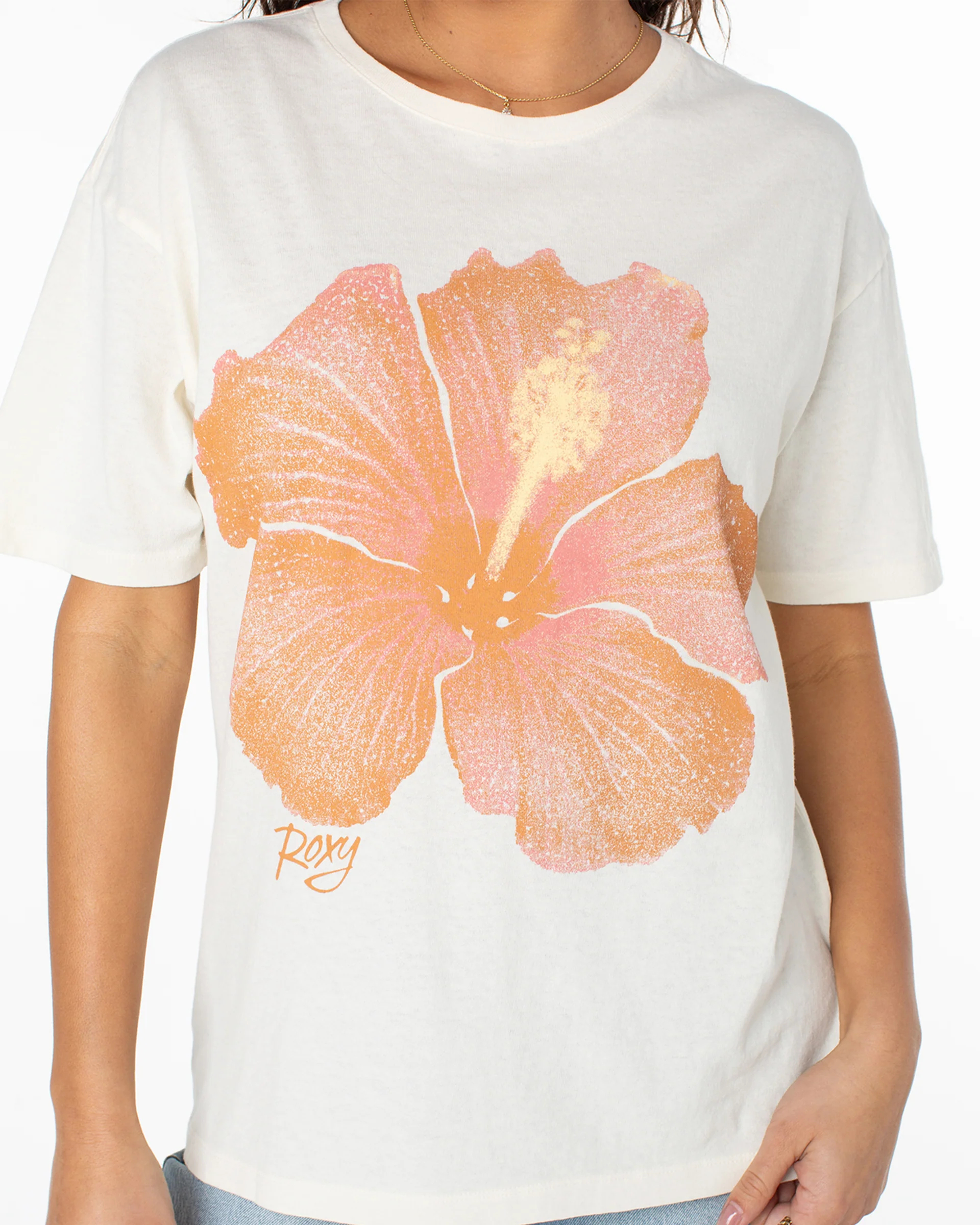 Hibiscus Spray S/S T-Shirt - Egret Hibiscus Spray - Image 4