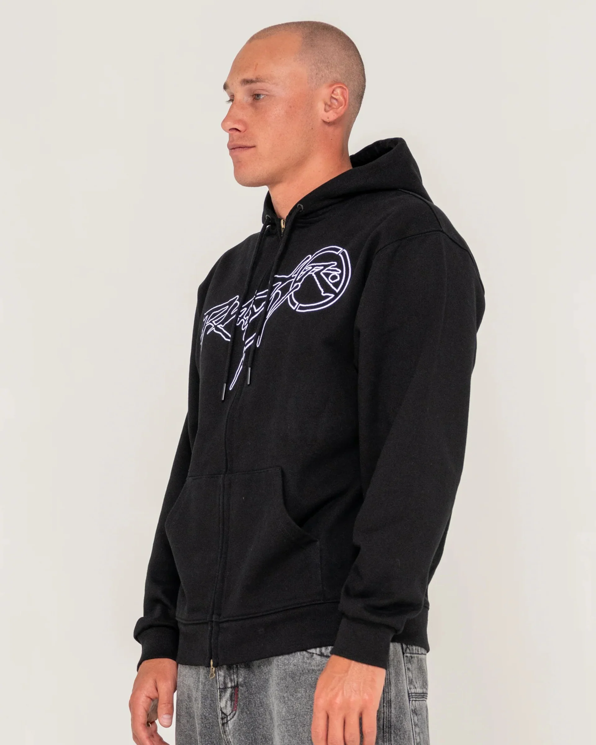 Hoodus Zip Thru Hooded Fleece - Black - Image 3