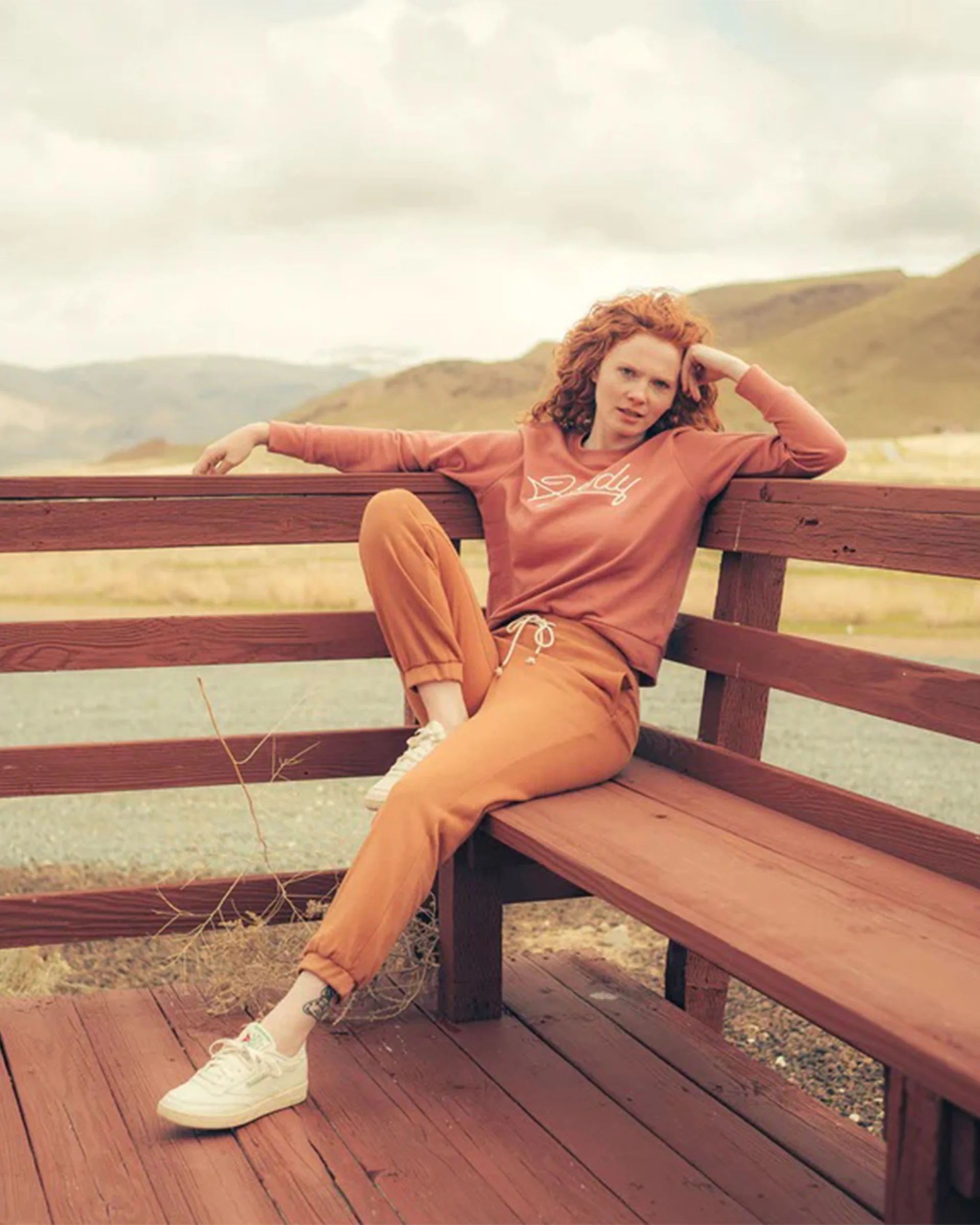 Howdy Drop Shoulder Sweatshirt - Dusty Mauve - Image 3