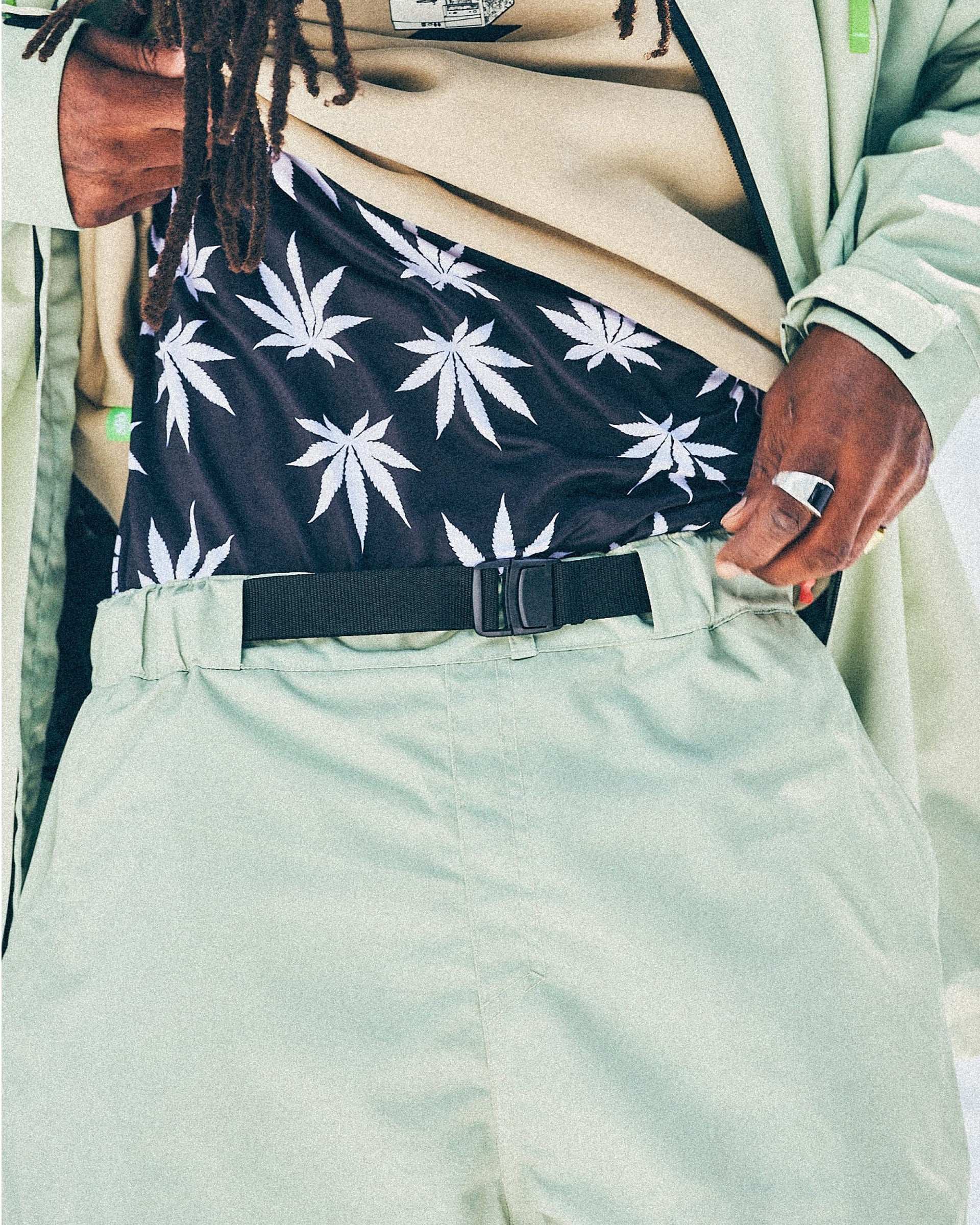 HUF Double H Shell Pants - HUF Green Colorblock - Image 7