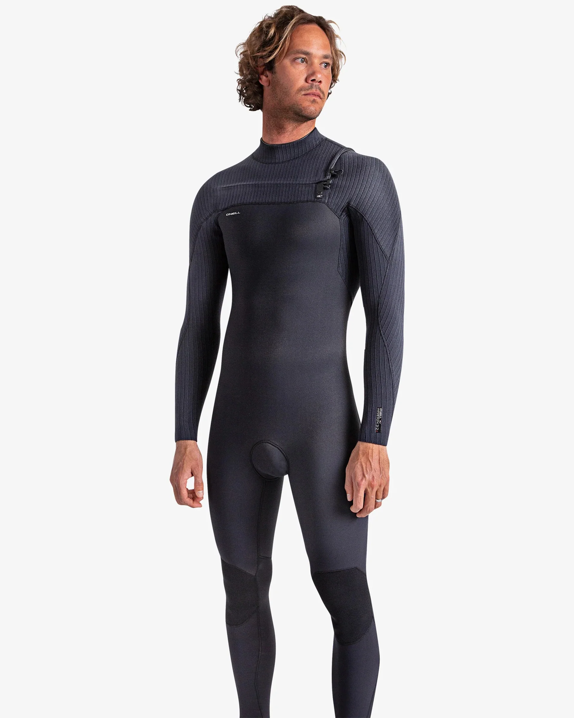 Hyperfreak 3/2+mm Chest Zip Fullsuit - Black/Black - Image 2