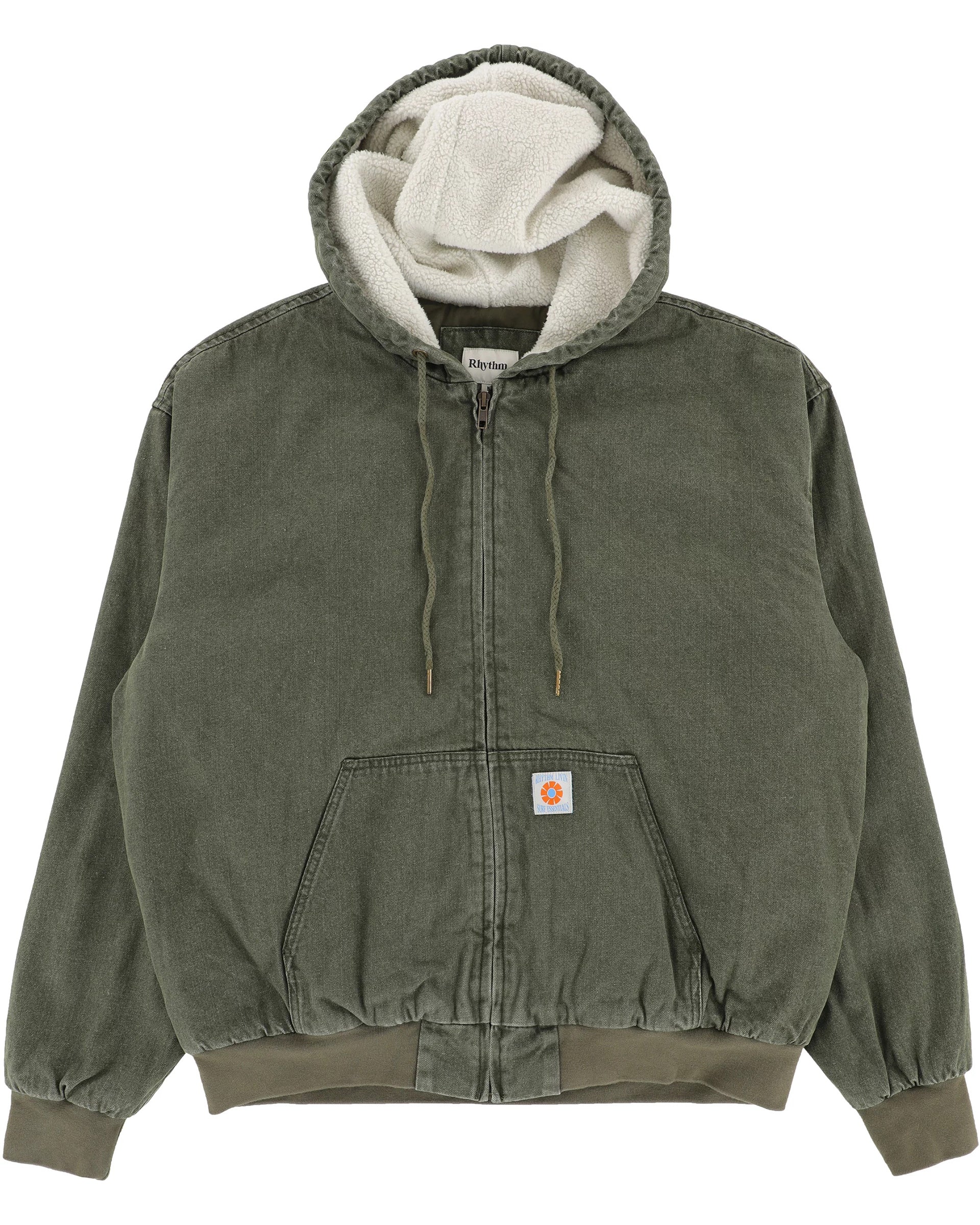 Insulated Denim Work Jacket - Olive
