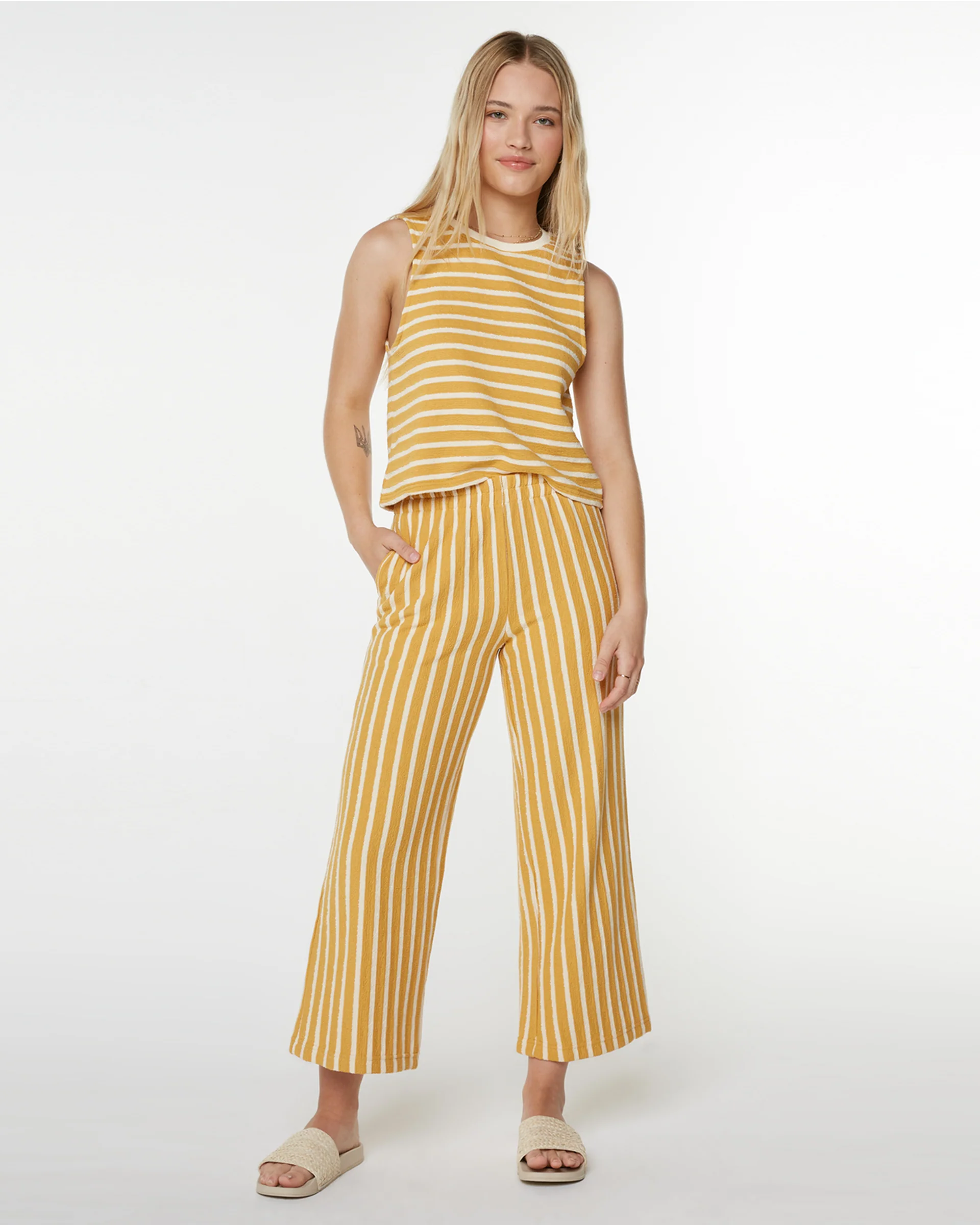 Java Stripe Tank - Amber Gold Solid - Image 2