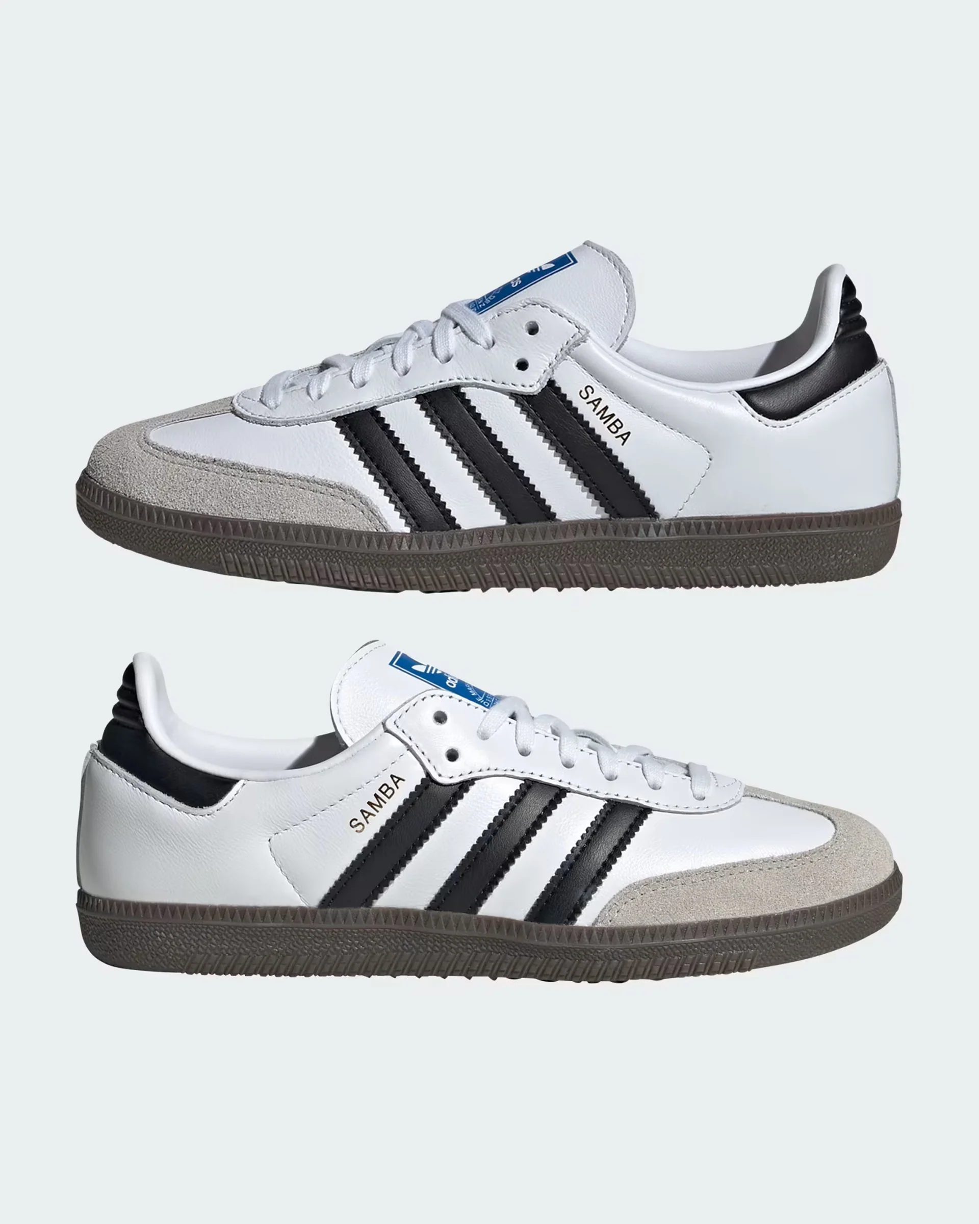 Kids (8-16) Samba OG Shoes - Cloud White/Core Black/Gum - Image 7