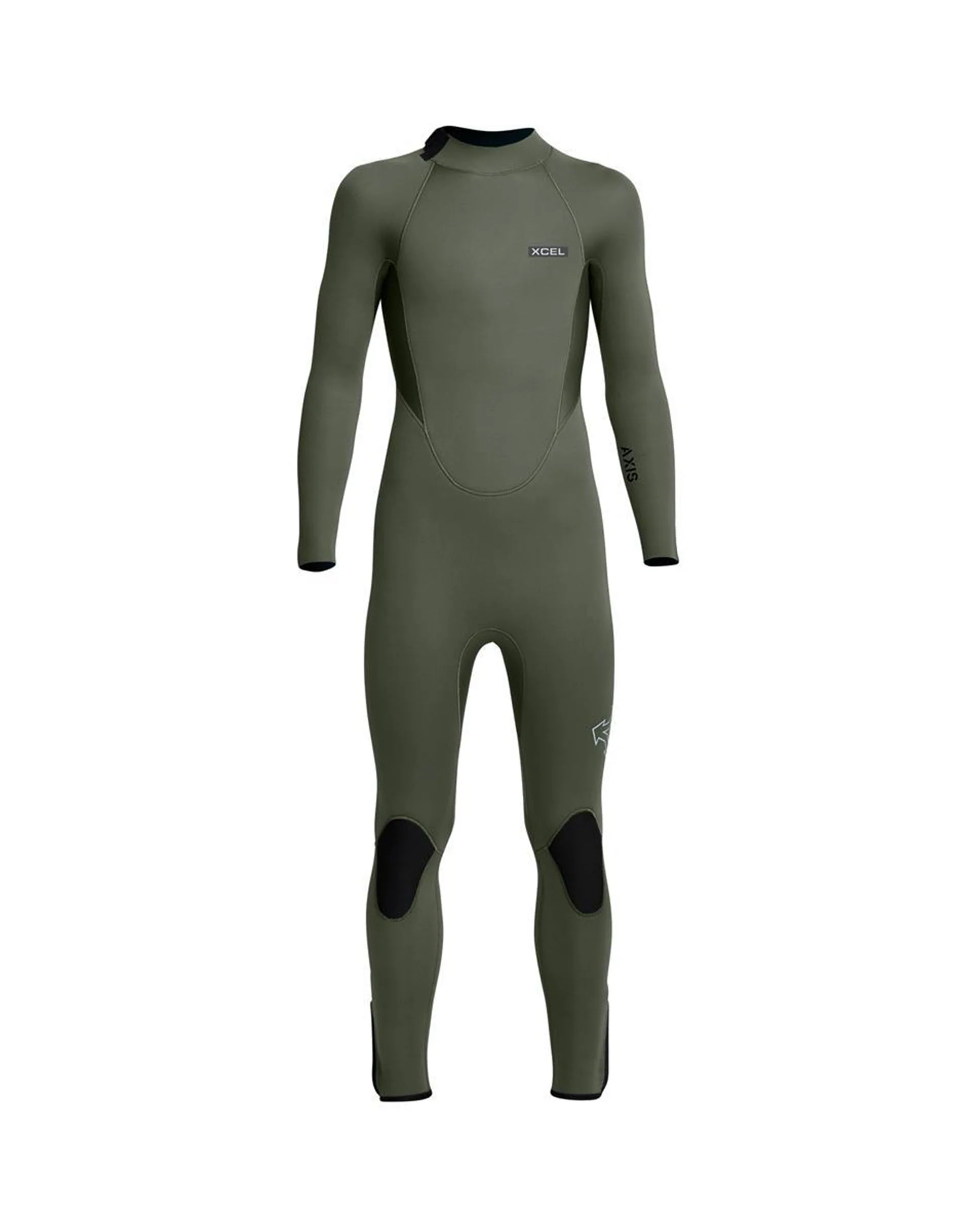 Kid's Axis Back Zip Full Wetsuit 3/2mm w/Ankle Zips - Military Green