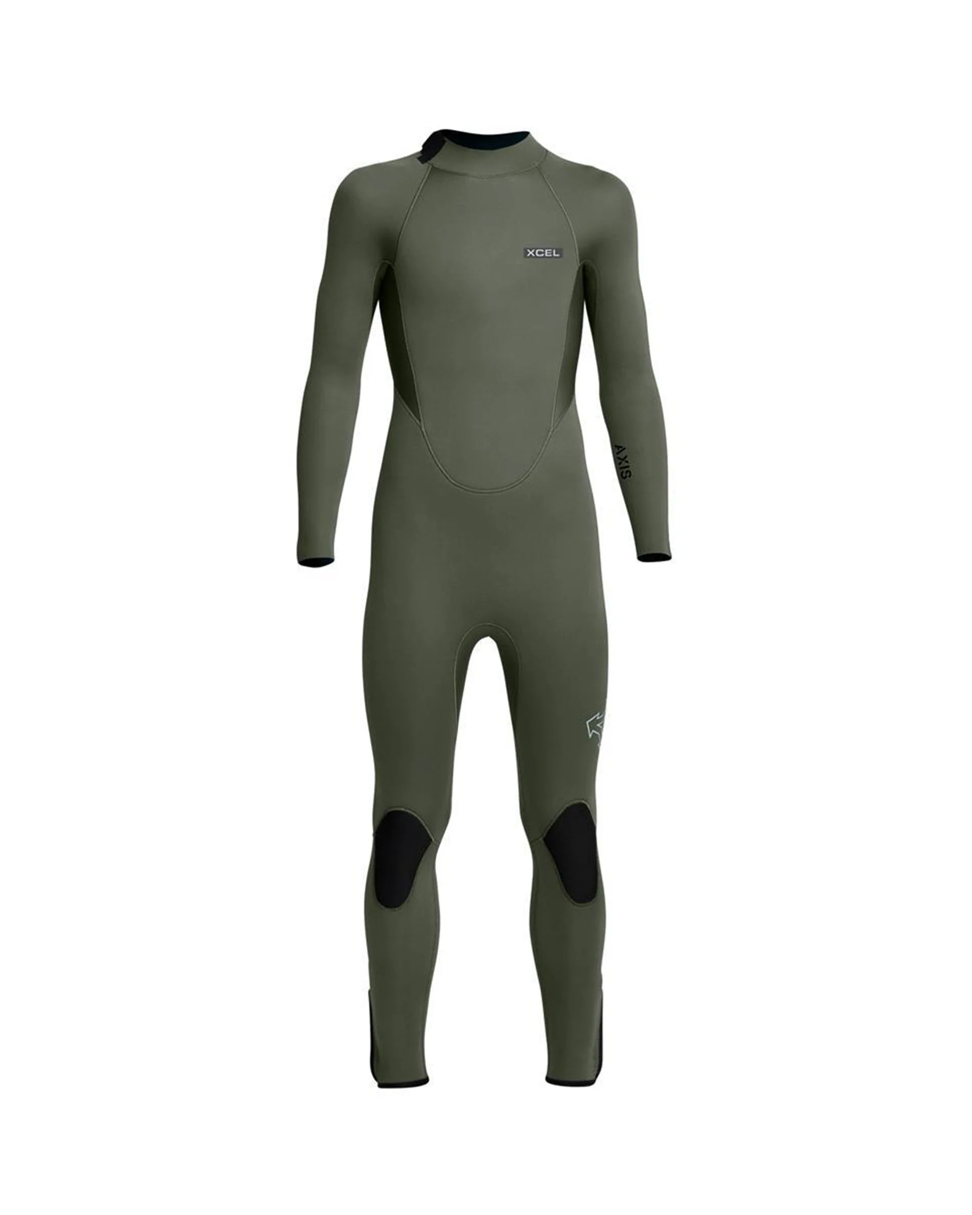 Kid's Axis Back Zip Full Wetsuit 4/3mm w/Ankle Zips - Military Green