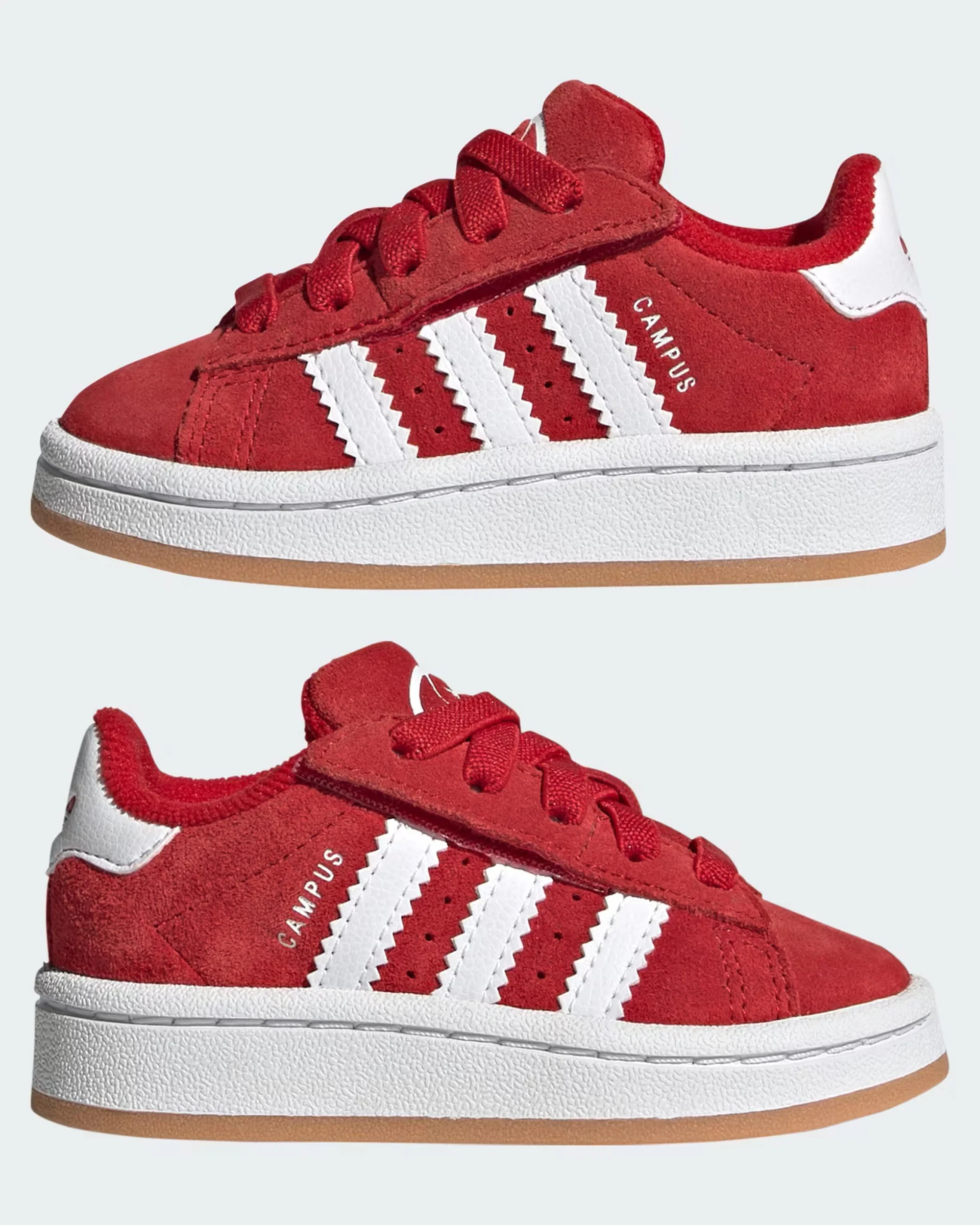 Kids Campus 00s Comfort Closure Elastic Lace Shoe - Better Scarlet/Cloud White/Better Scarlet - Image 7