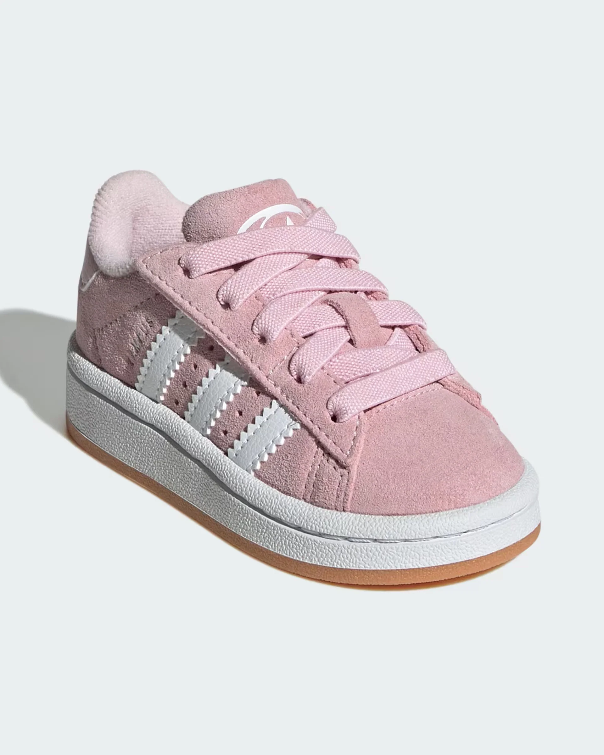 Kids Campus 00s Comfort Closure Elastic Lace Shoe - Clear Pink/Cloud White/Gum - Image 4