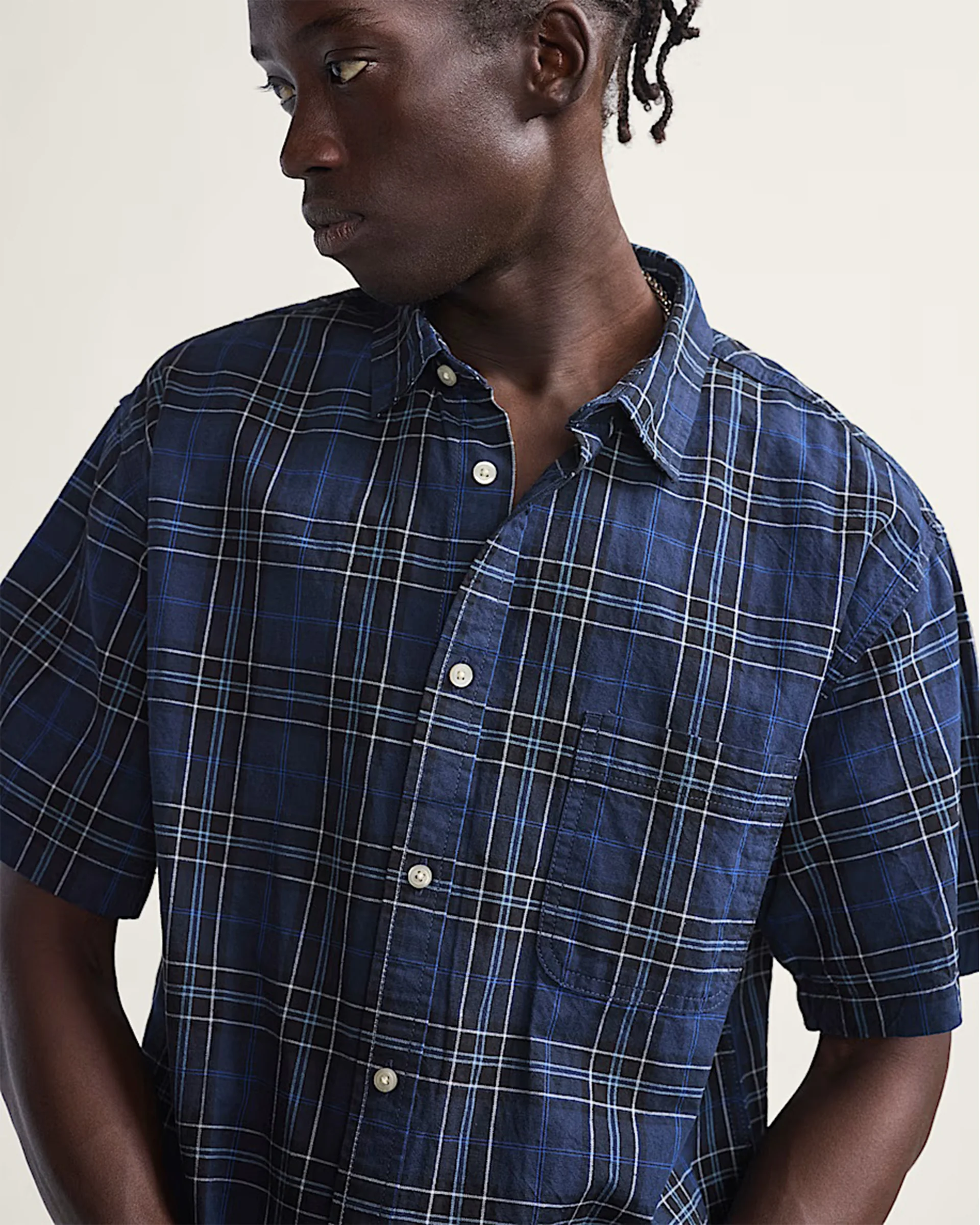 Lawson Plaid Button Up Shirt - Parisian Night Blue/Black - Image 4