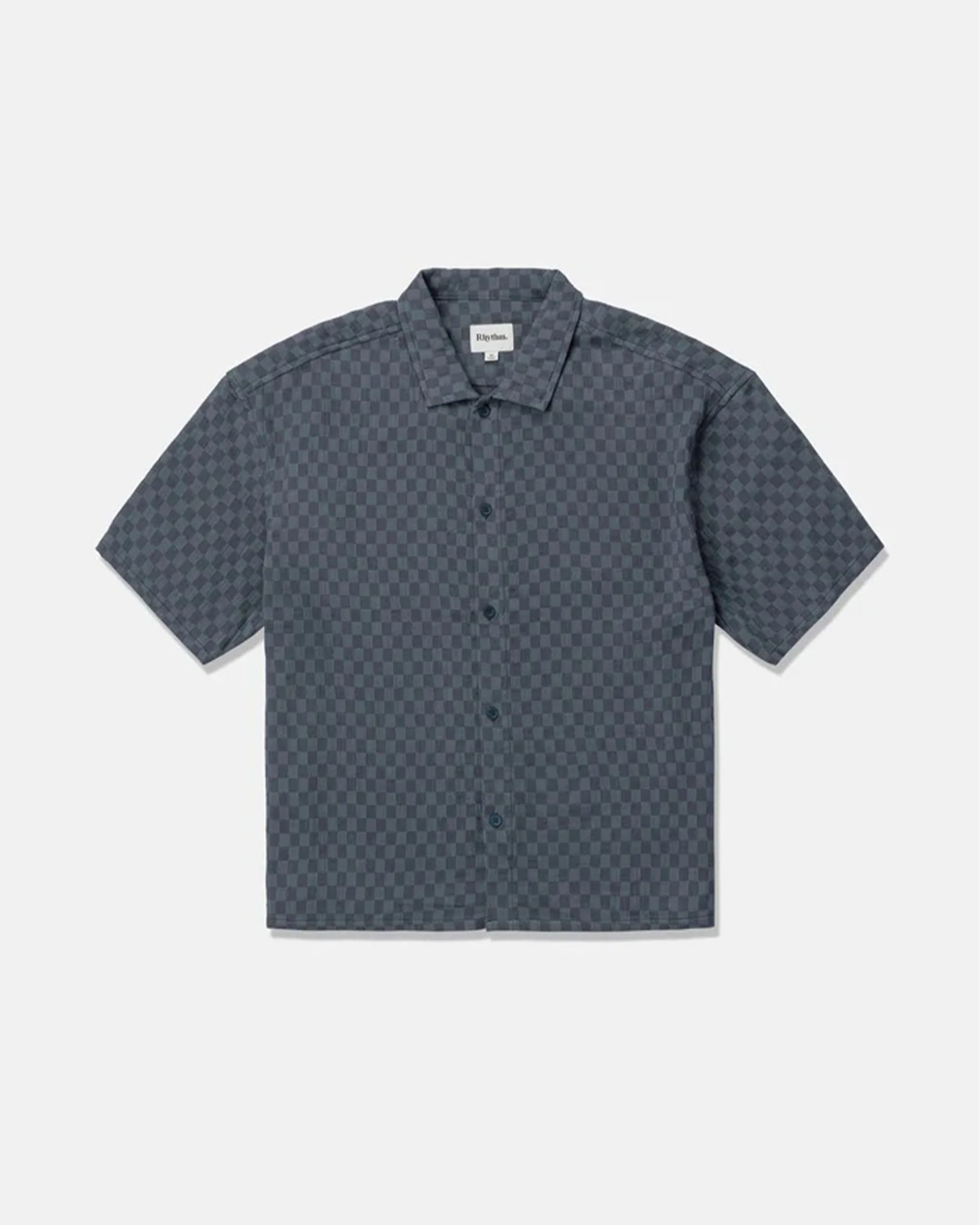 Leads Relaxed Check S/S Shirt - Blue Sea