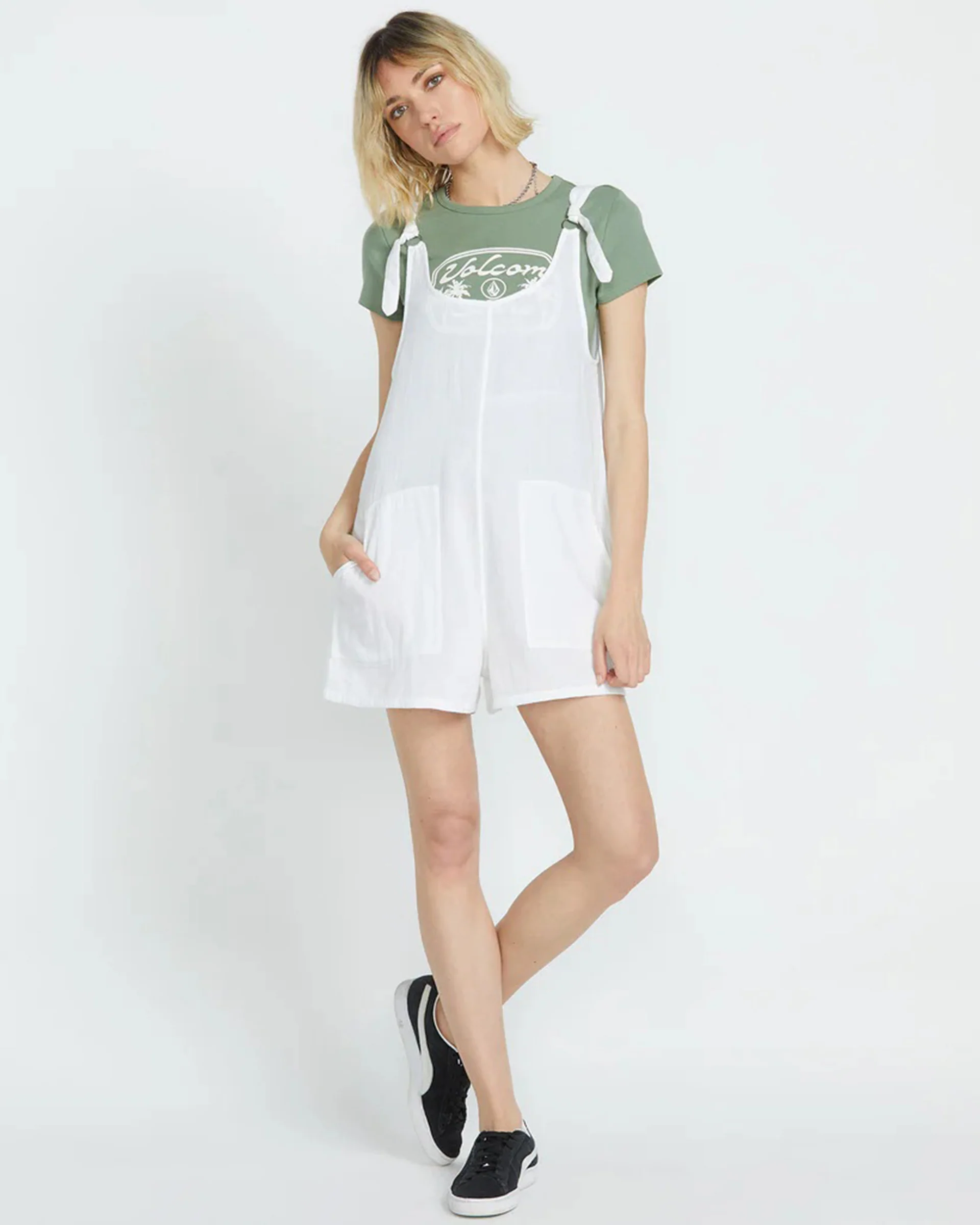 Lil Tie Strap Romper - White - Image 5