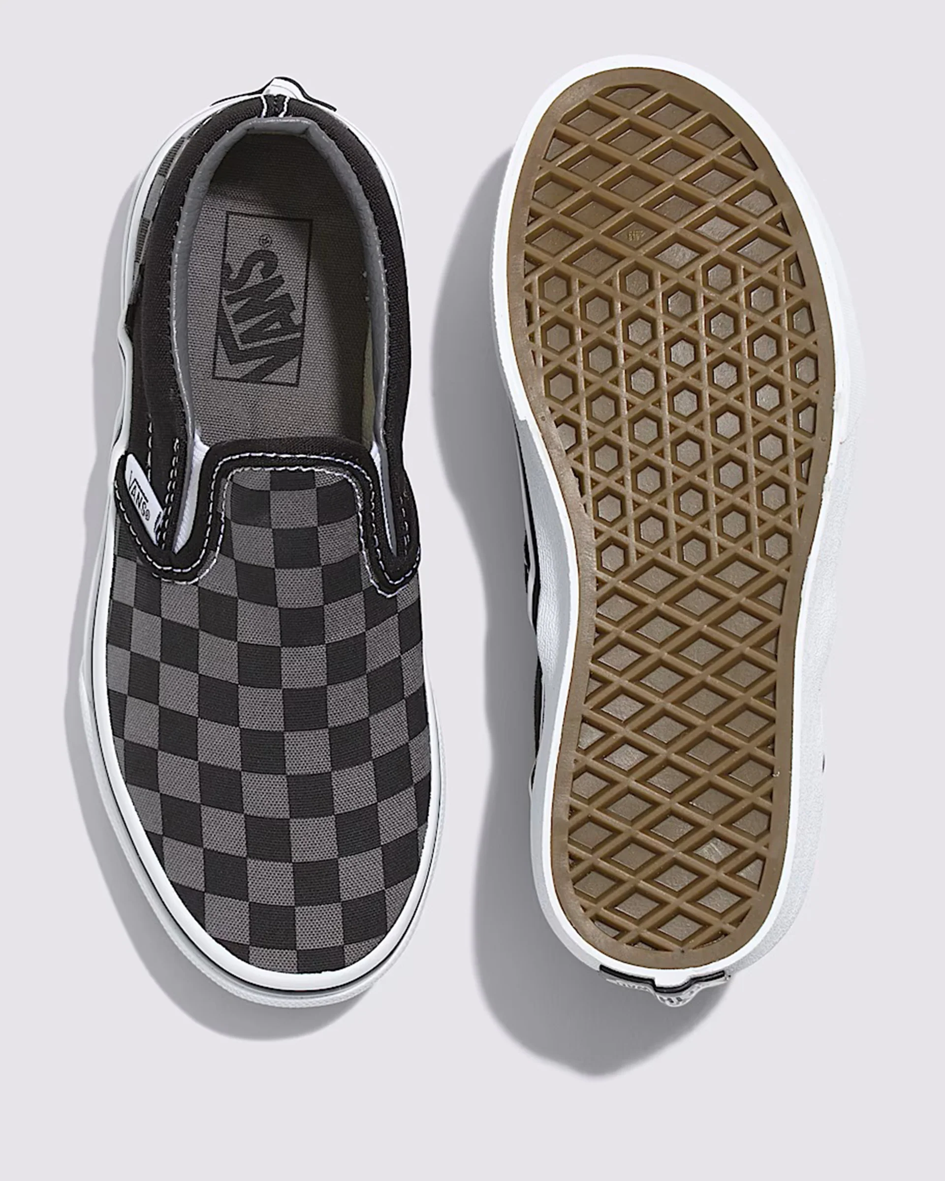 Little Kid's Classic Slip-on Shoes - Black / Pewter Grey - Image 3