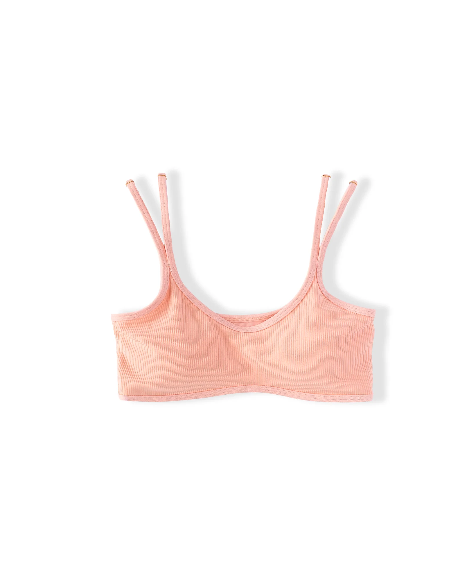 Lola Ribbed Swim Top - Soft Coral - Image 4