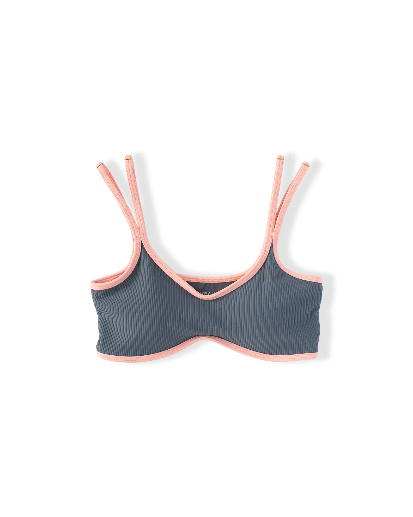 Lola Ribbed Swim Top - Slate/Soft Coral - Image 7
