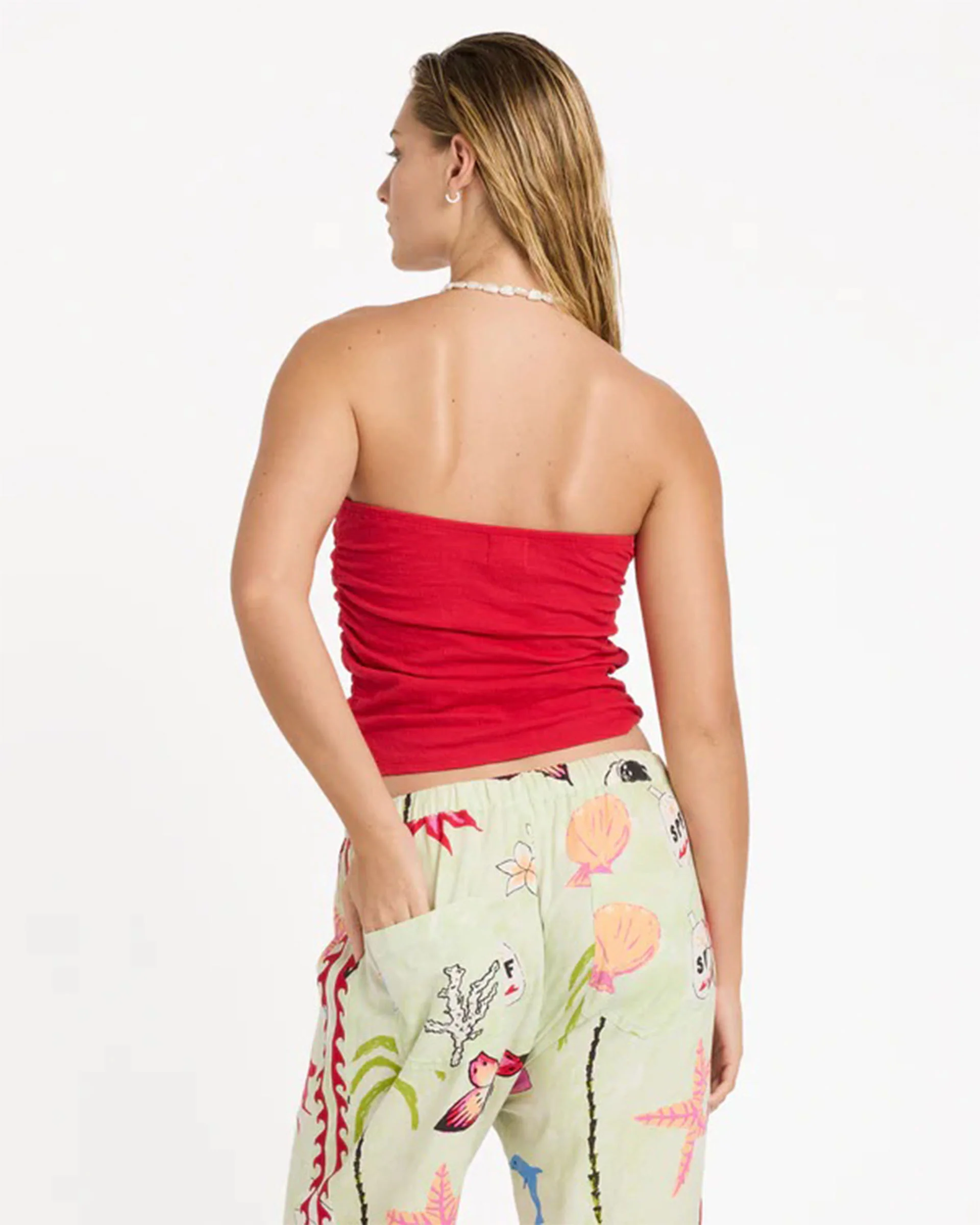 Lottie Hall Splasher Knit Tube Top - True Red - Image 3