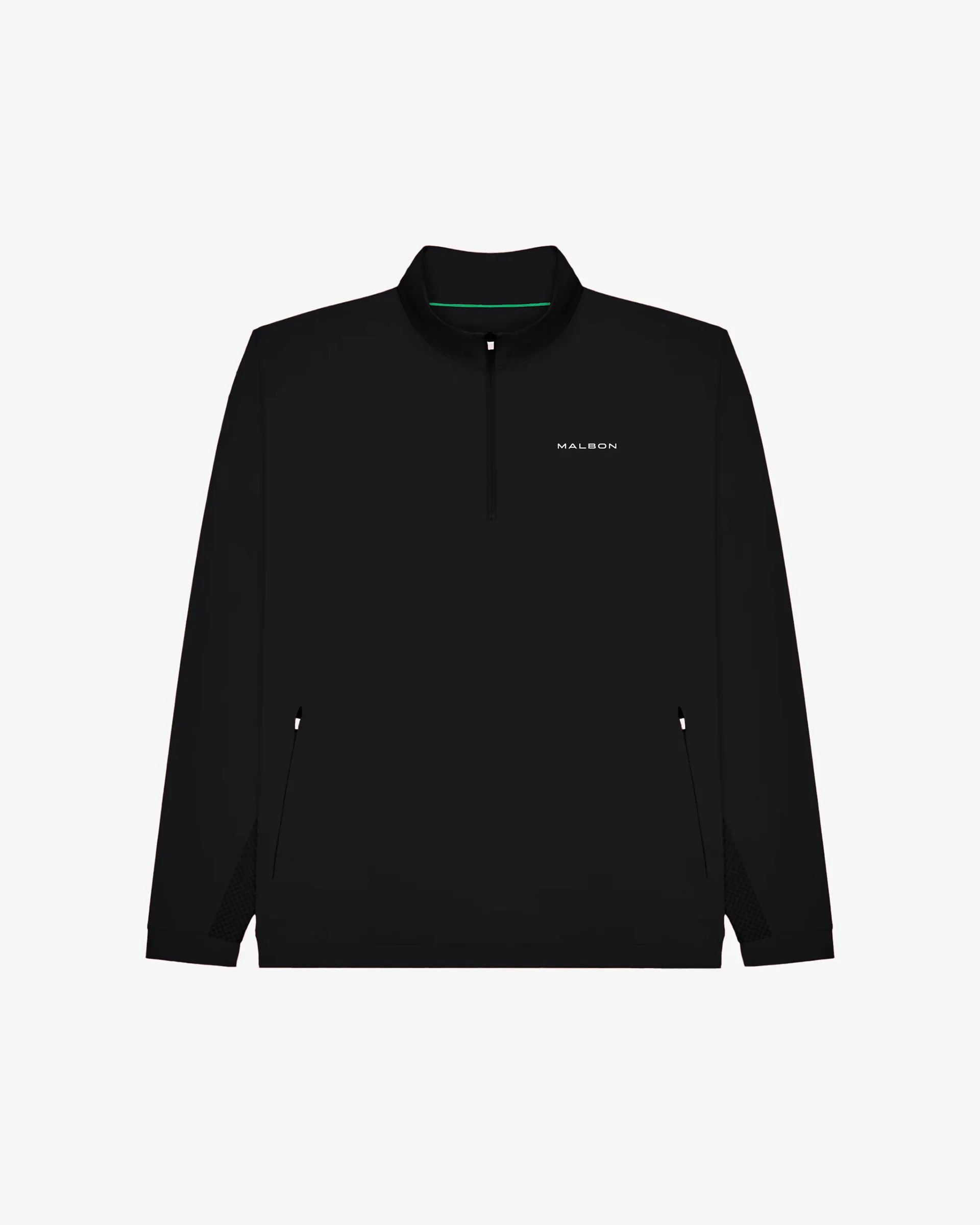 Malbon Performance Quarter Zip Shell Pullover - Black