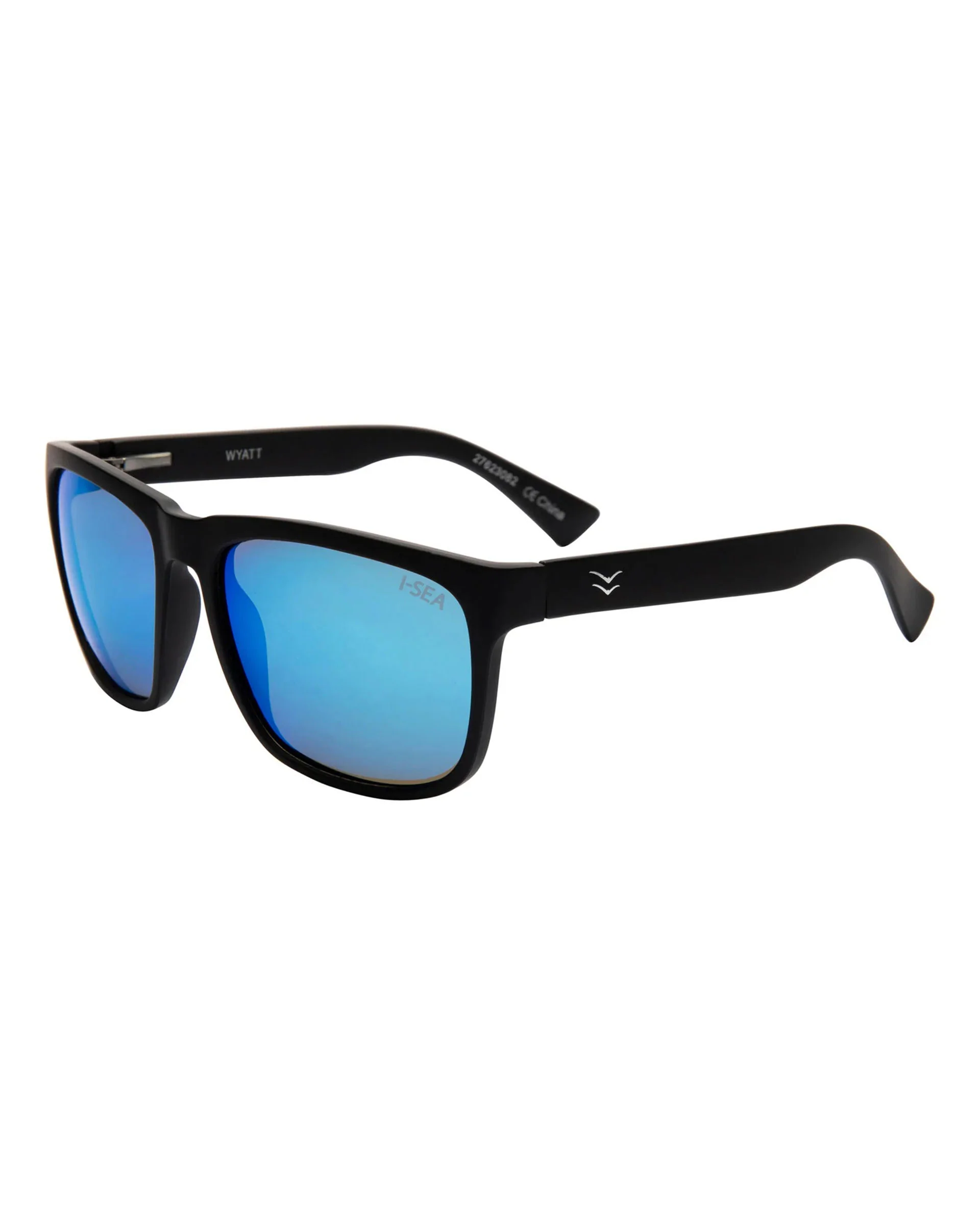 Men's Wyatt Sunglasses - Black/Ice Blue Polarized Lens - Image 2