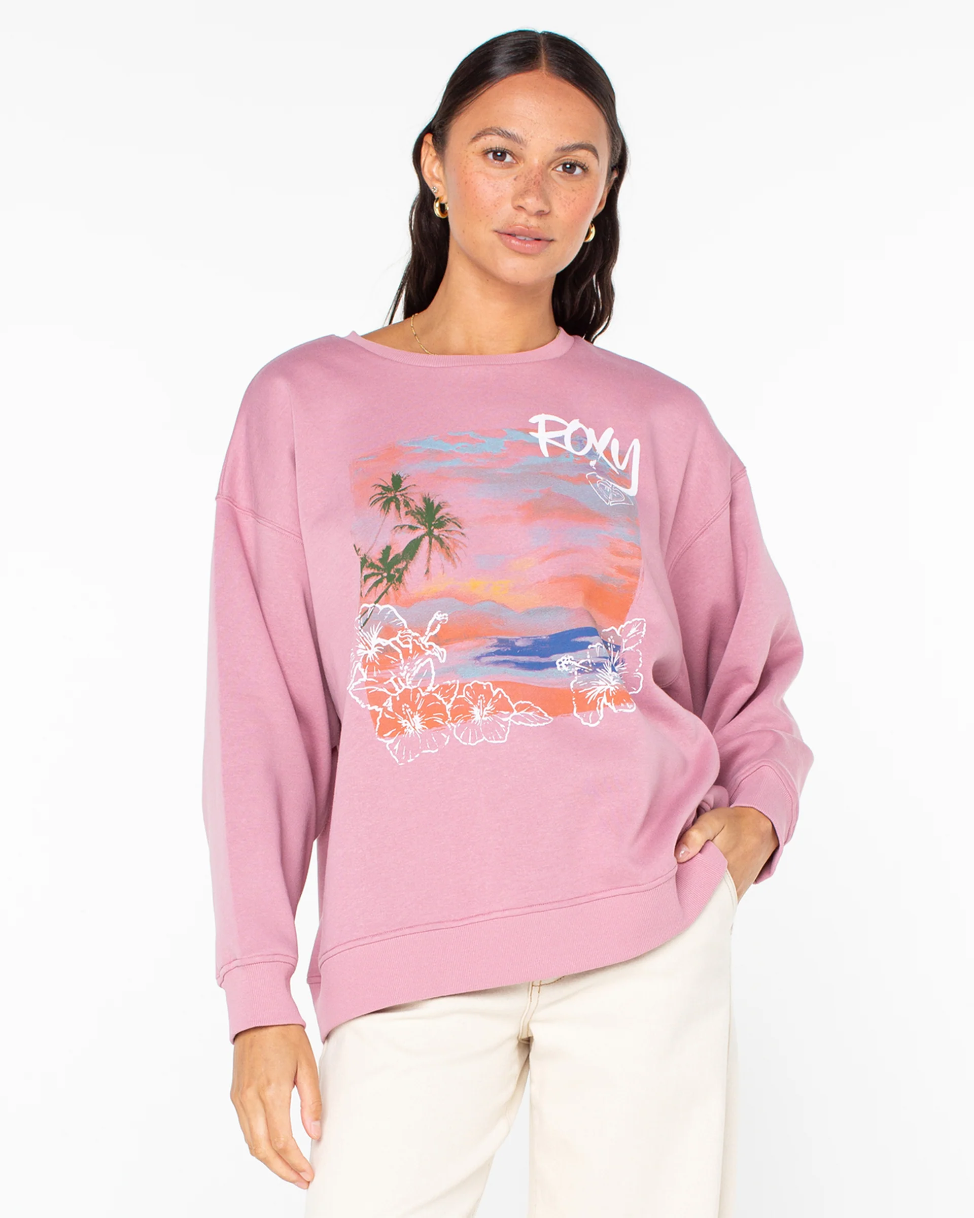 Morning Hike Crewneck - Lilas Beach Collage