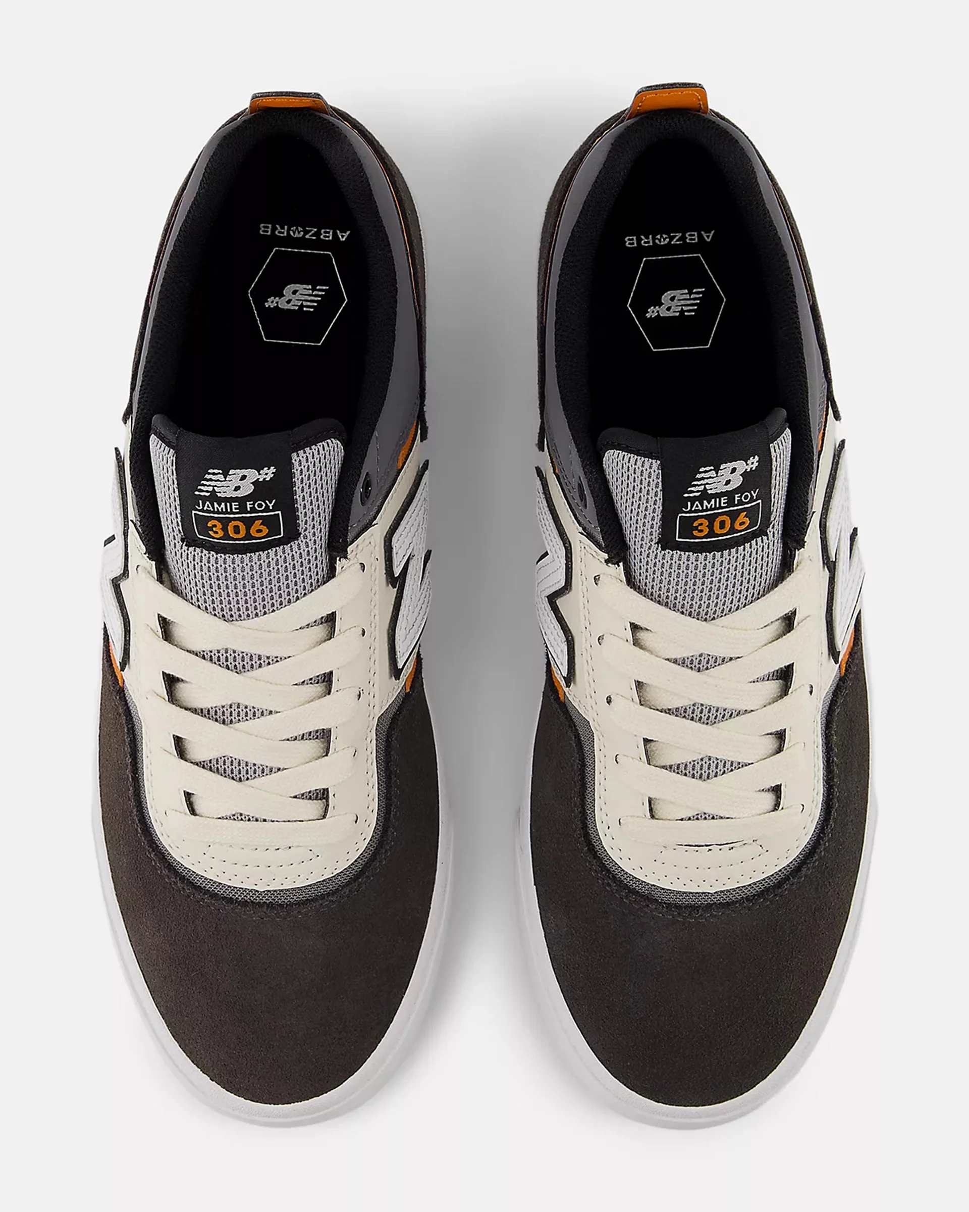 NB Numeric Jamie Foy 306 Shoes - Black Cement W/ Sea Salt - Image 4