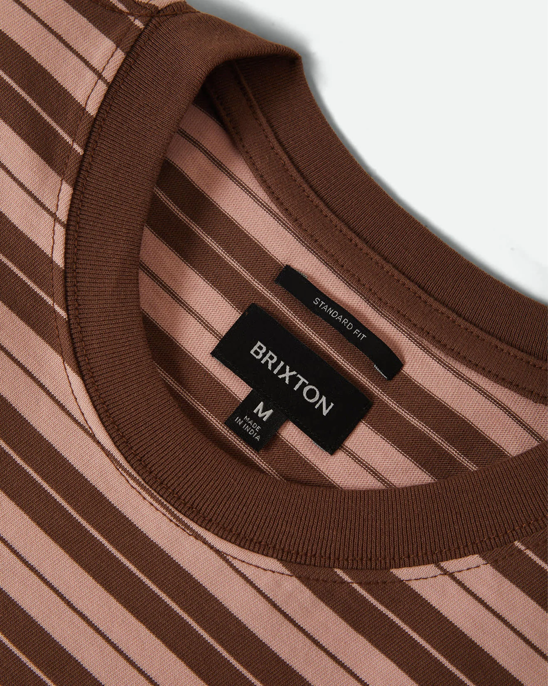 Nova Stripe S/S T-Shirt - Pinecone Brown/Silver Pink Worn Wash - Image 4