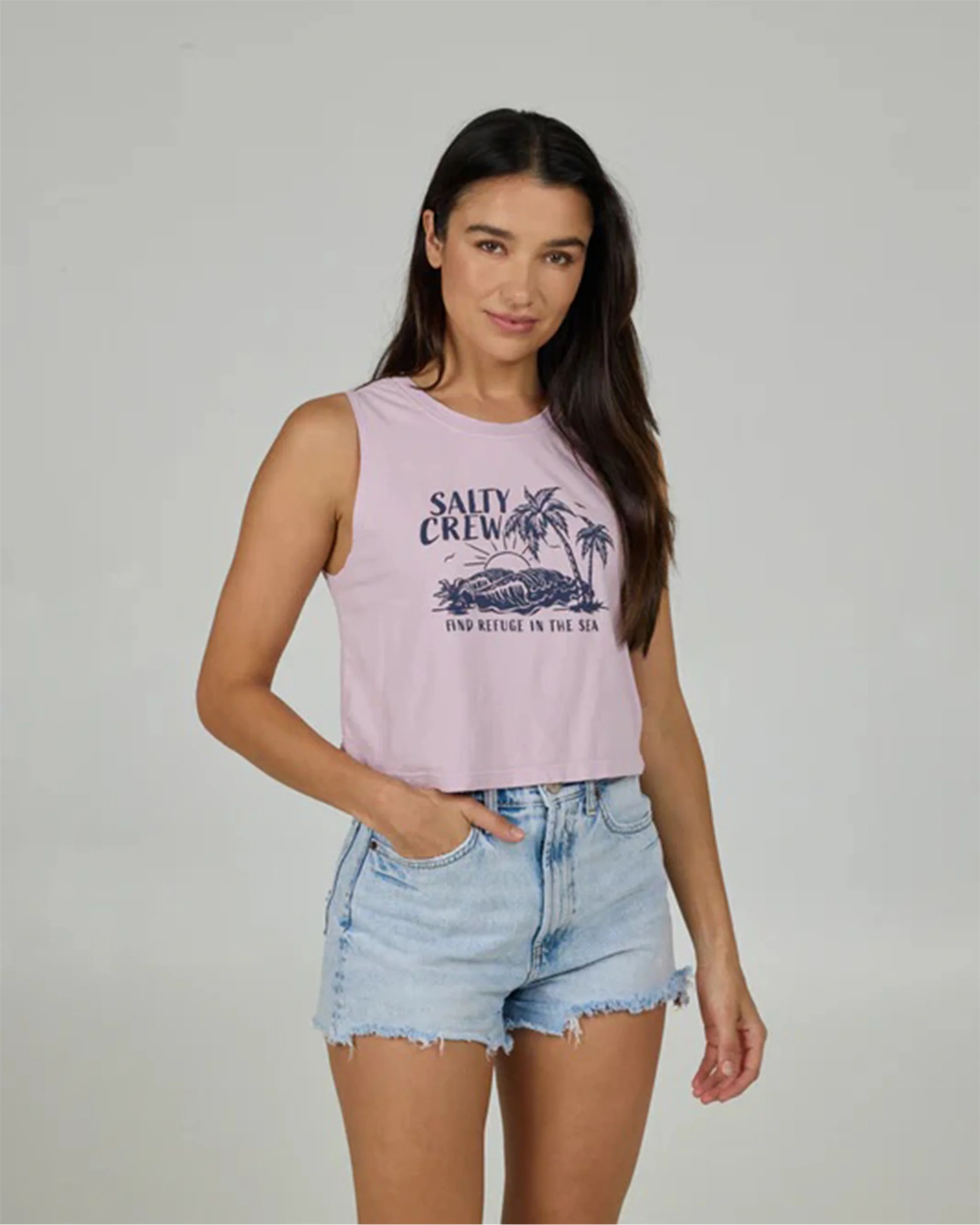 Outside Cropped Tank - Pale Orchid