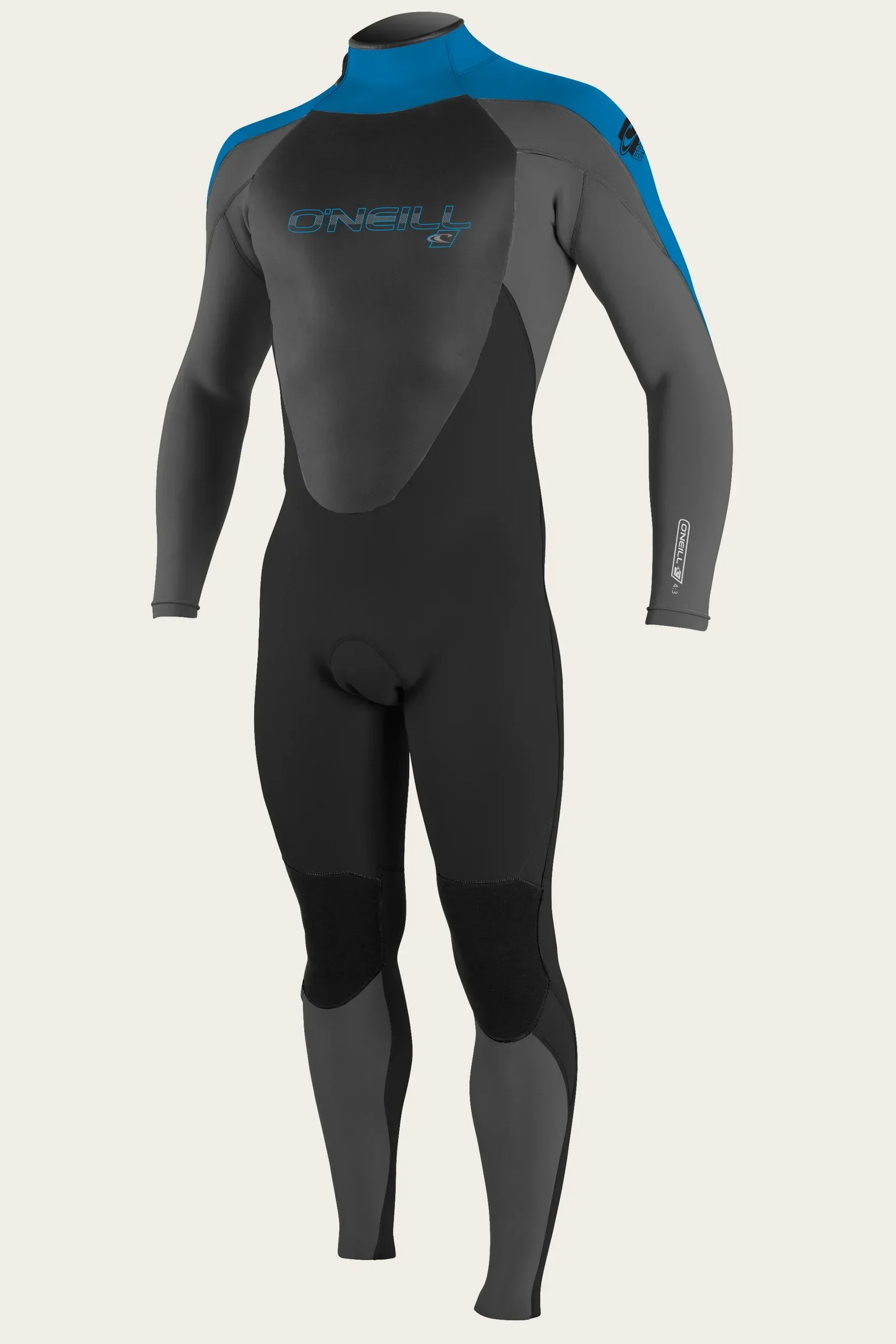 Youth Epic 4/3mm Back Zip Fullsuit - Black/Smoke/Ocean