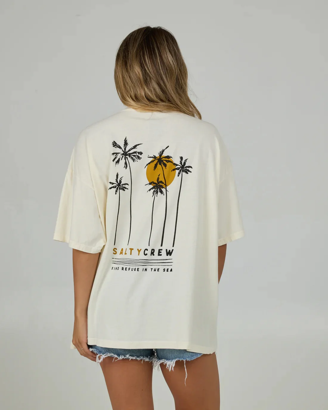 Palm Set Cover Up S/S T-Shirt - Off White