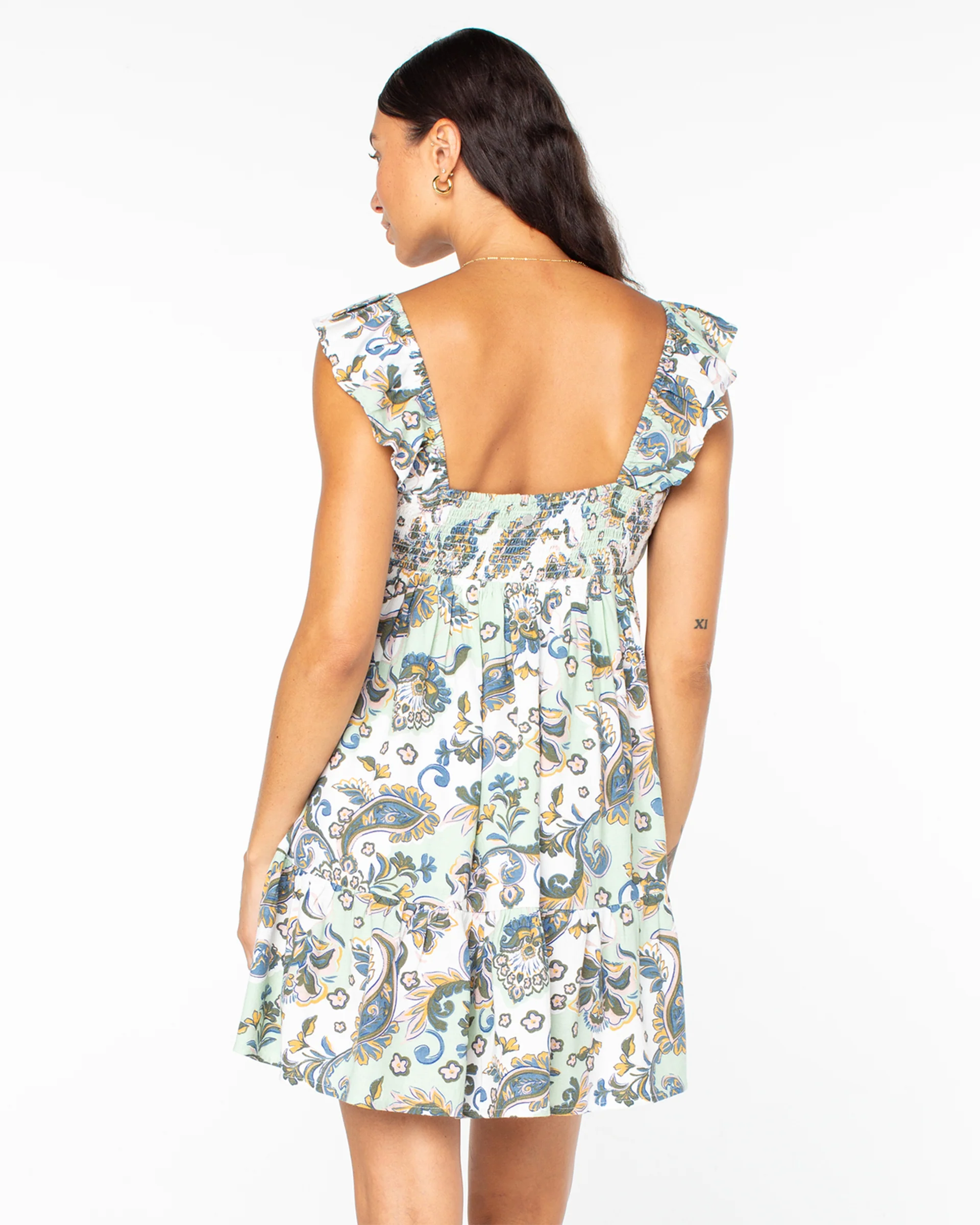 Palmy Days Mini Dress - Captains Blue Panama Paisley - Image 6