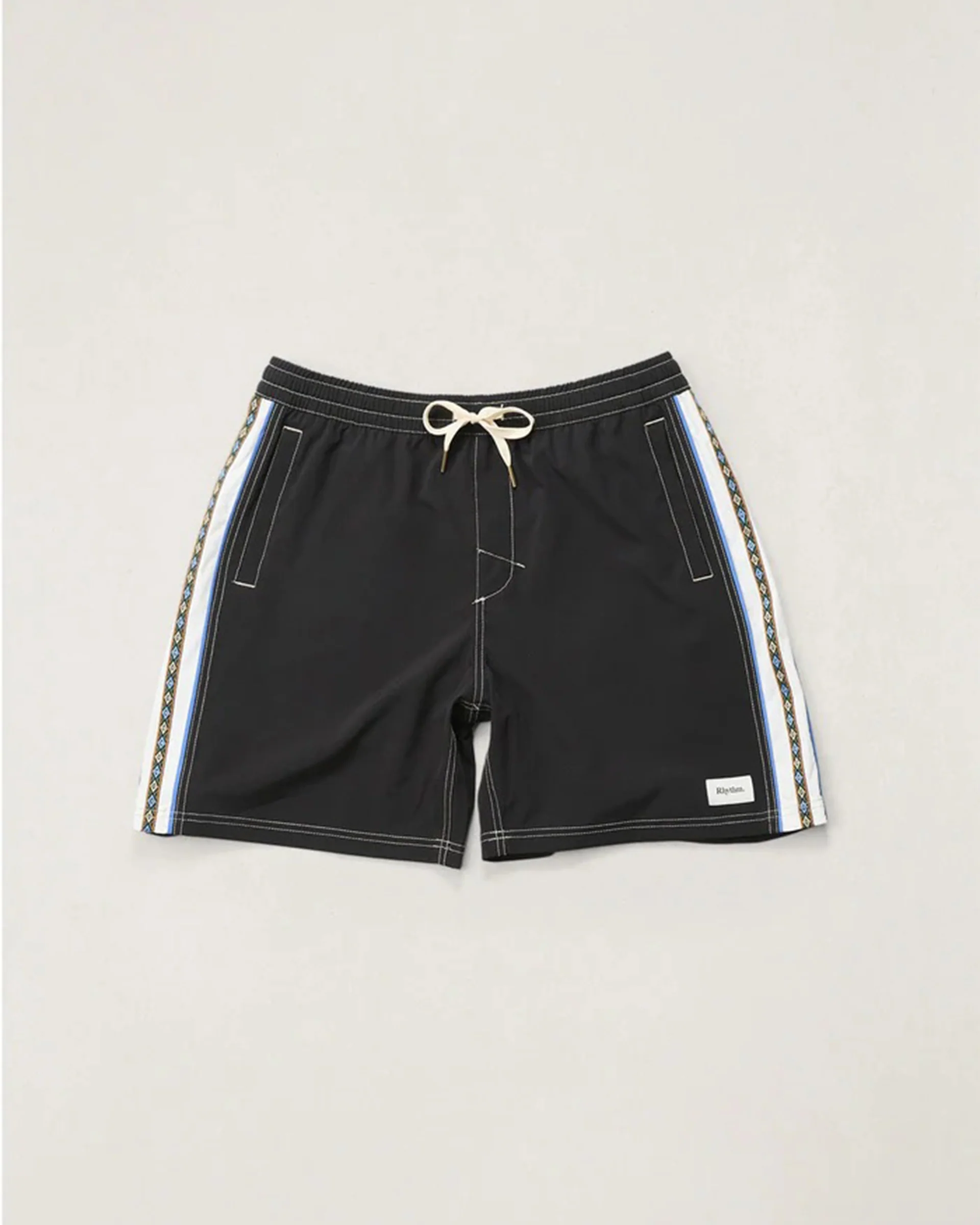 Panel Stripe Beach Short - Black